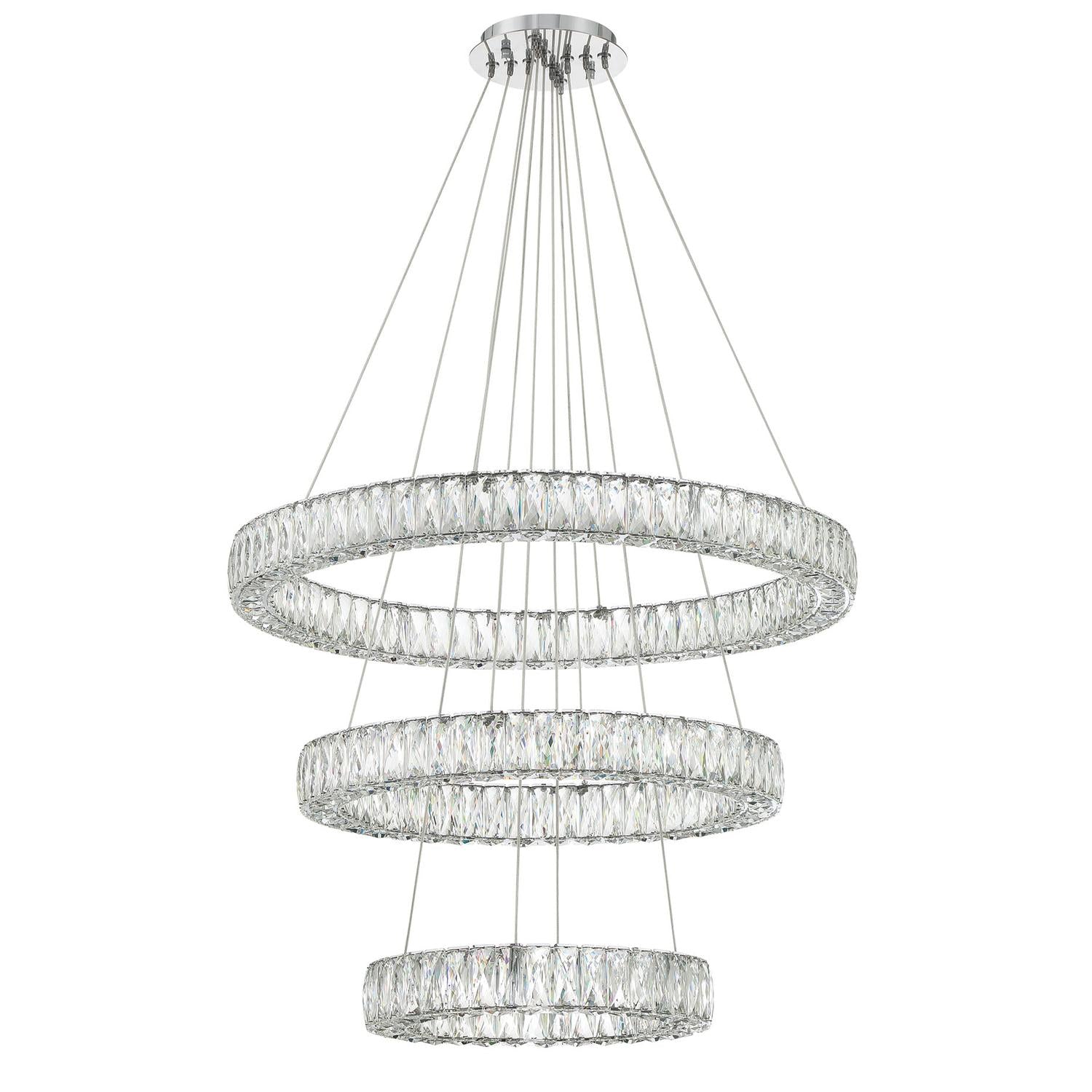 Crystorama Kinsley ED3563201CH – 32 Inch – Chandelier – Polished Chrome – Dry Rated