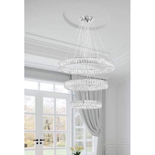 Crystorama Kinsley ED3563201CH – 32 Inch – Chandelier – Polished Chrome – Dry Rated