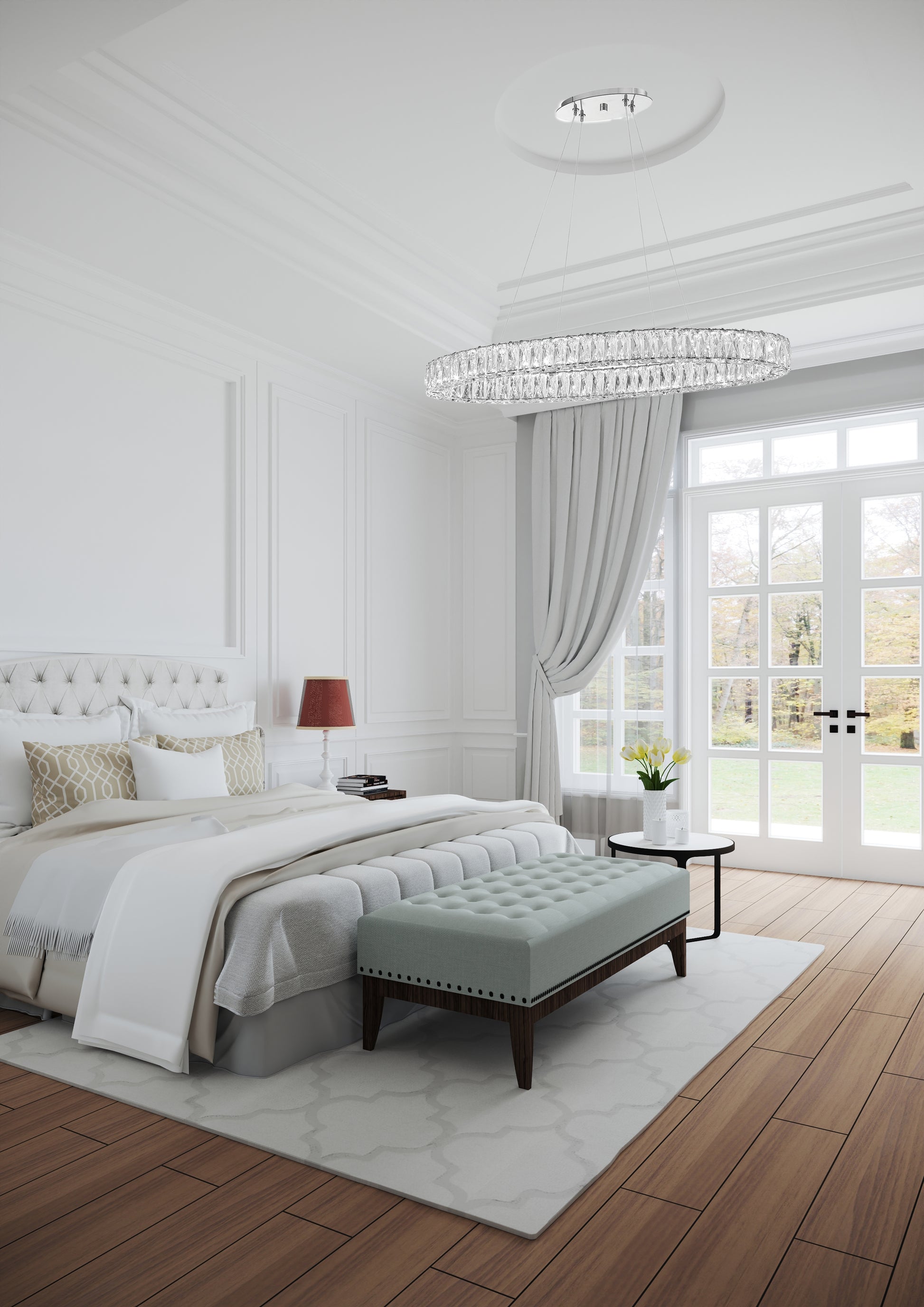 Crystorama Kinsley ED3563901CH – 39 Inch – Chandelier – Polished Chrome – Dry Rated