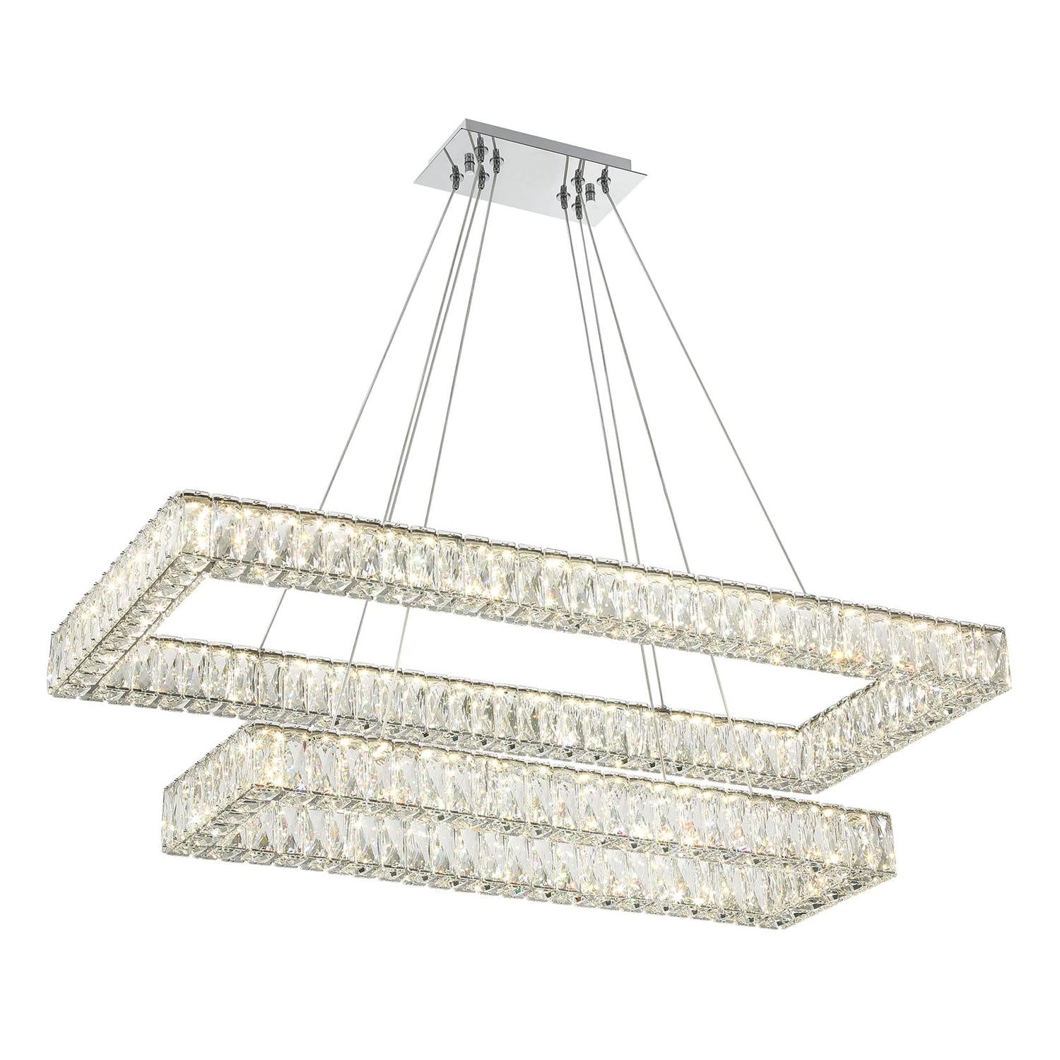 Crystorama Kinsley ED3564202CH – 41.5 Inch – Chandelier – Polished Chrome – Dry Rated