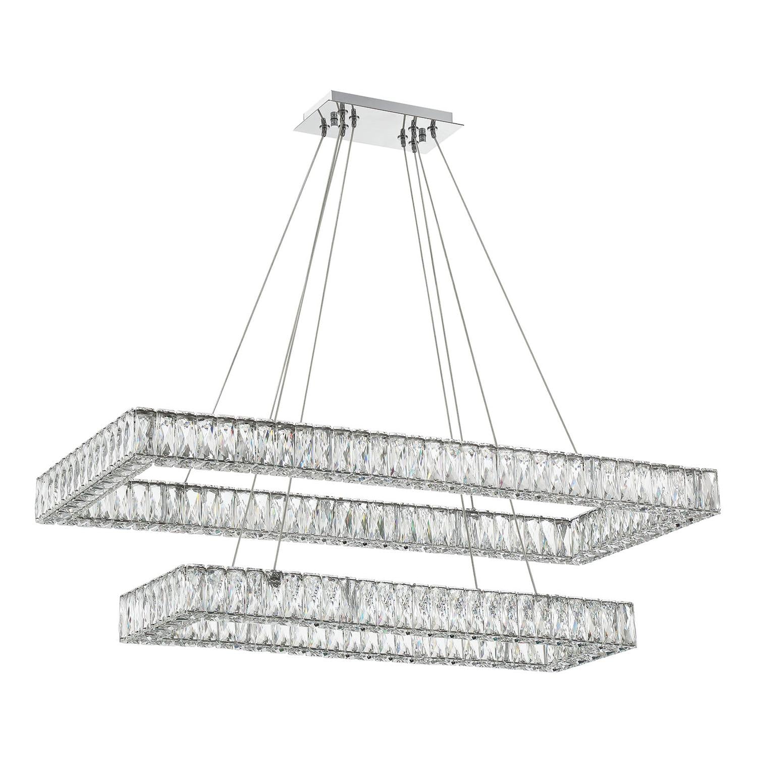 Crystorama Kinsley ED3564202CH – 41.5 Inch – Chandelier – Polished Chrome – Dry Rated