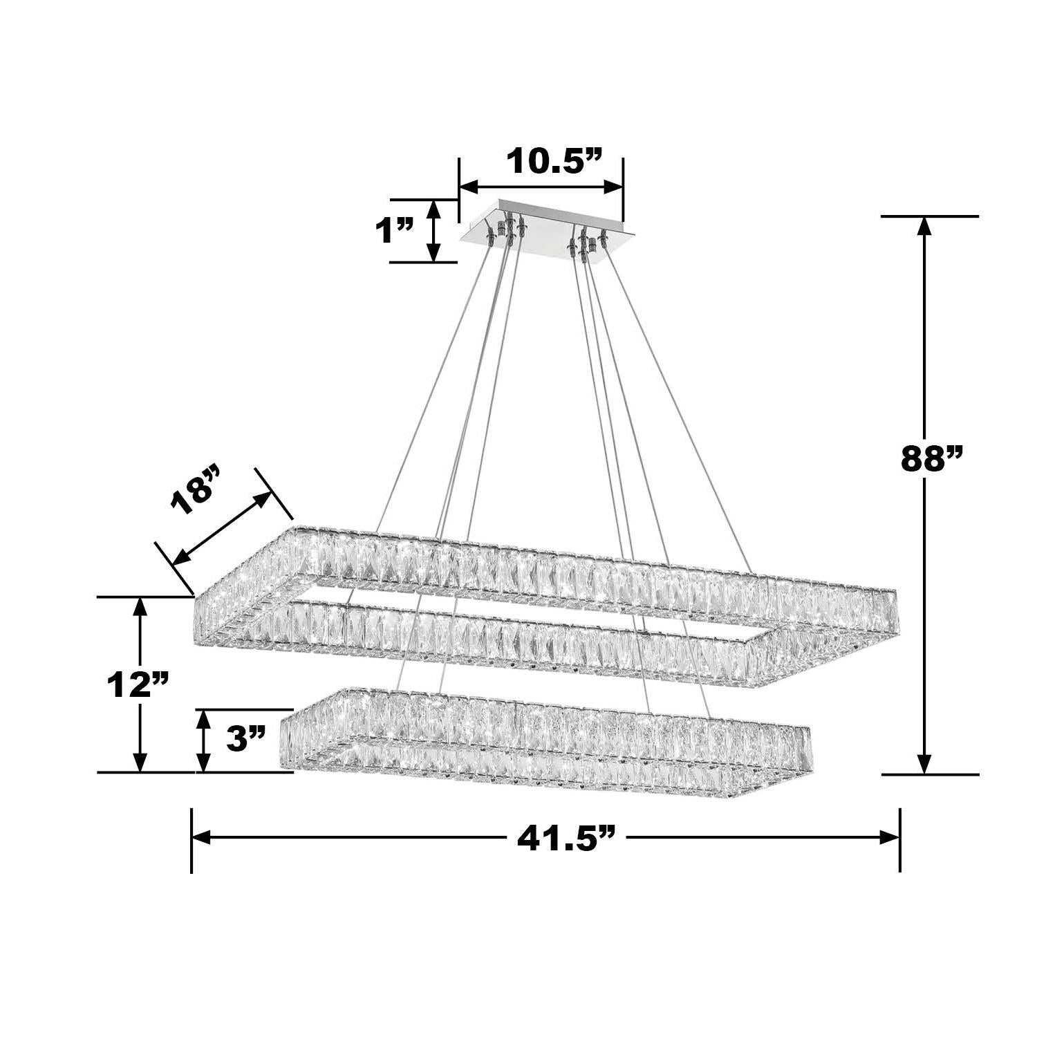 Crystorama Kinsley ED3564202CH – 41.5 Inch – Chandelier – Polished Chrome – Dry Rated