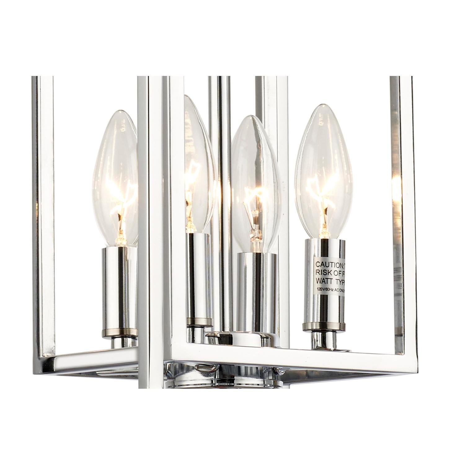 Crystorama Kai ED884124CH – 8 Inch – 4 Light – Pendant Light – Polished Chrome – Dry Rated