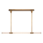 Edwin 48-in Vintage Brass/Frosted Ribbed Glass LED Linear Pendant