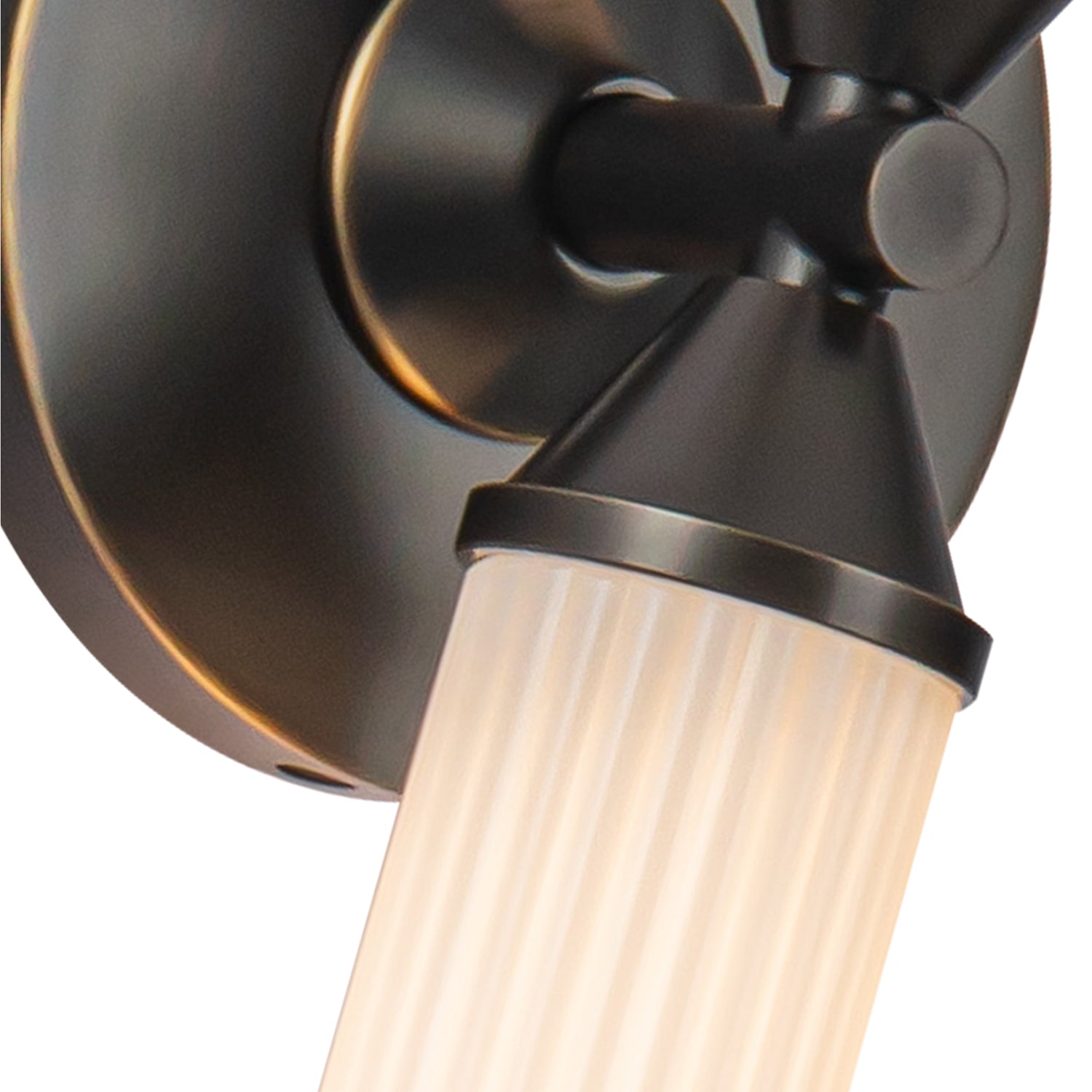 Edwin 18-in Urban Bronze/Frosted Ribbed Glass LED Wall/Vanity