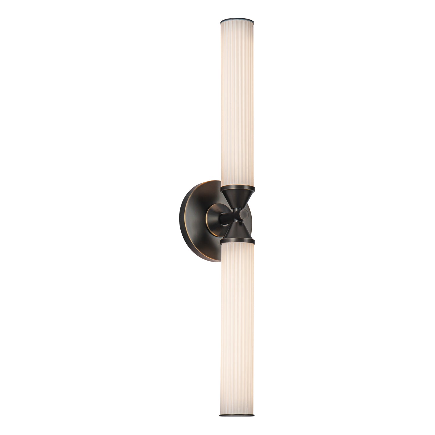 Edwin 22-in Urban Bronze/Frosted Ribbed Glass LED Wall/Vanity