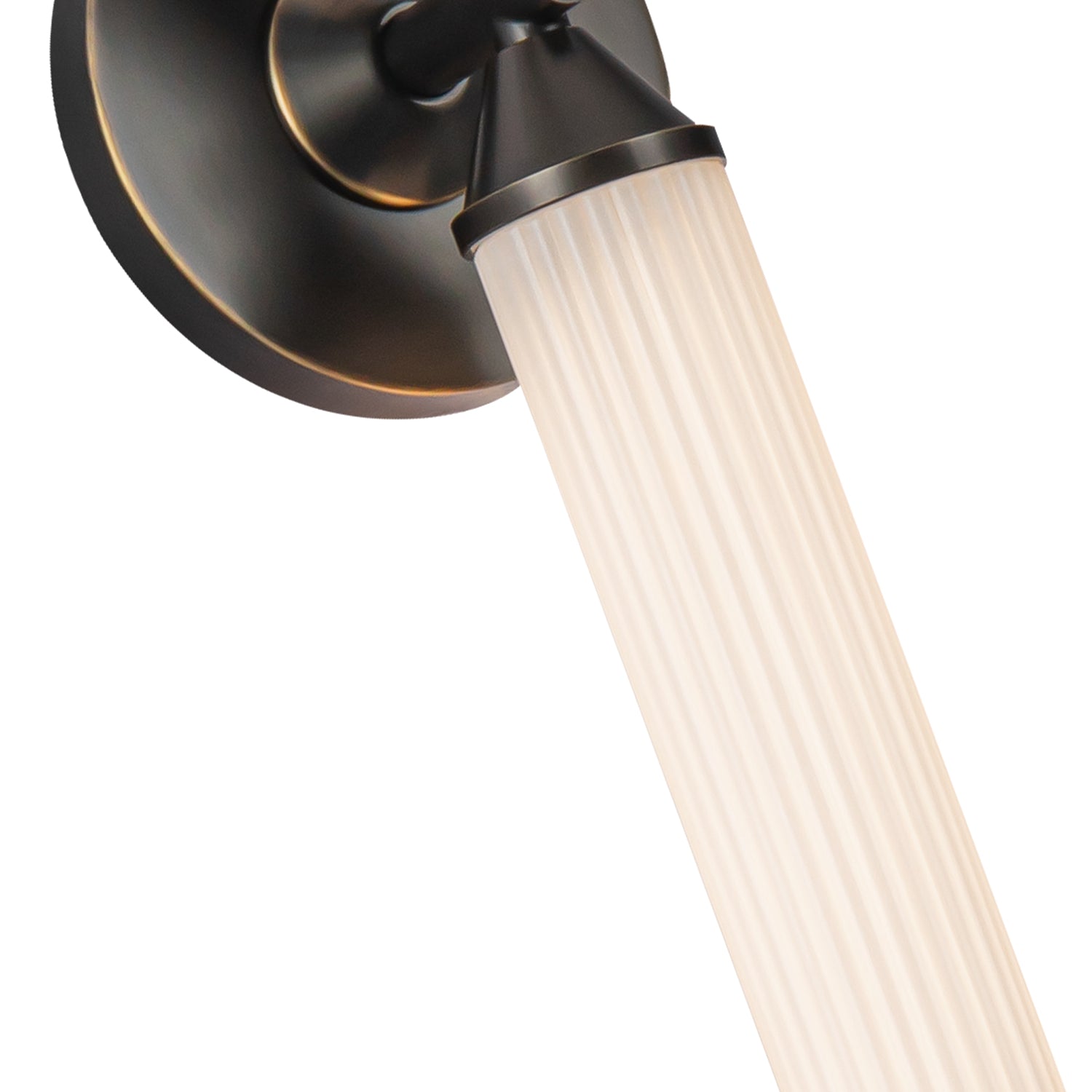 Edwin 22-in Urban Bronze/Frosted Ribbed Glass LED Wall/Vanity