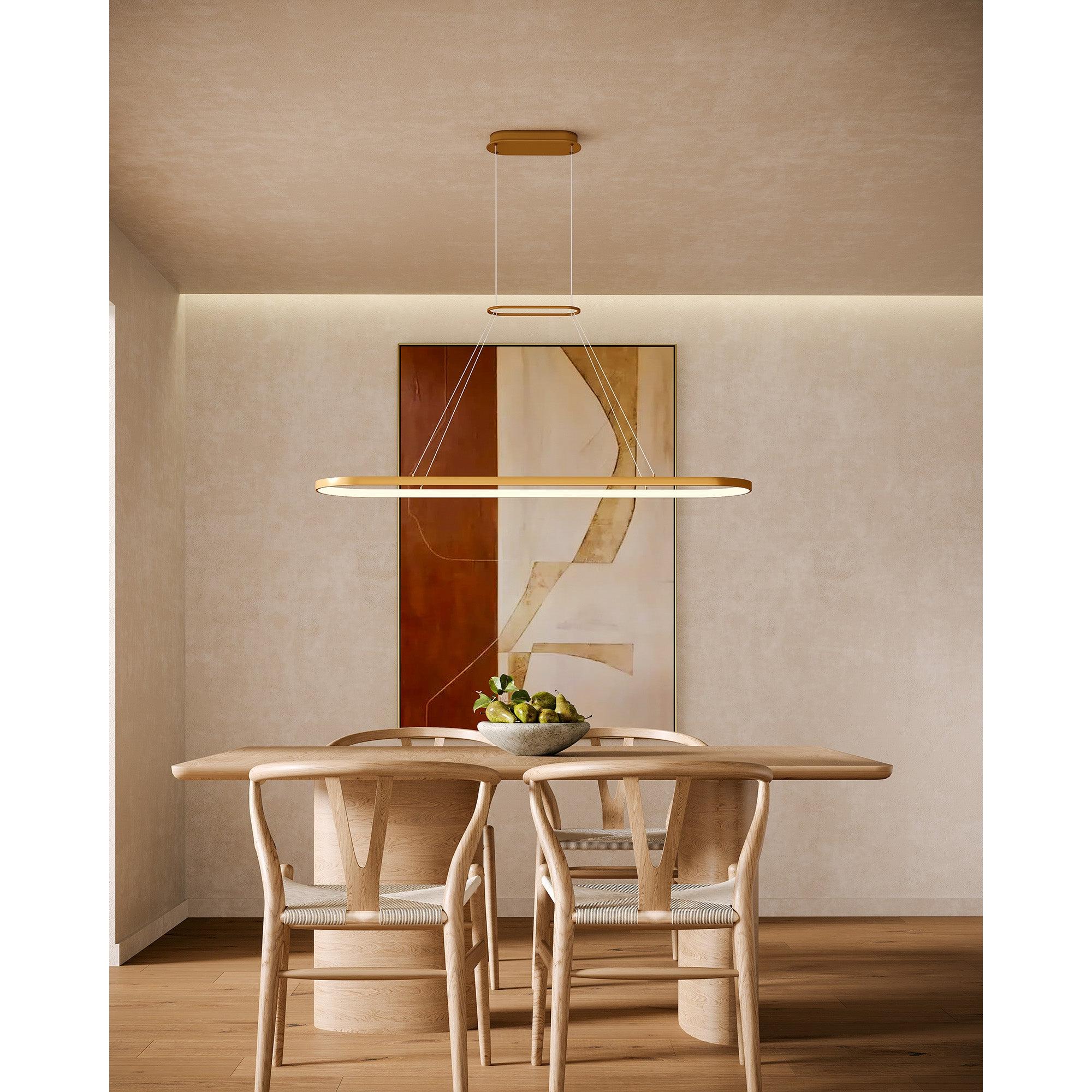 Eerie 47-in Antique Brass LED Pendant