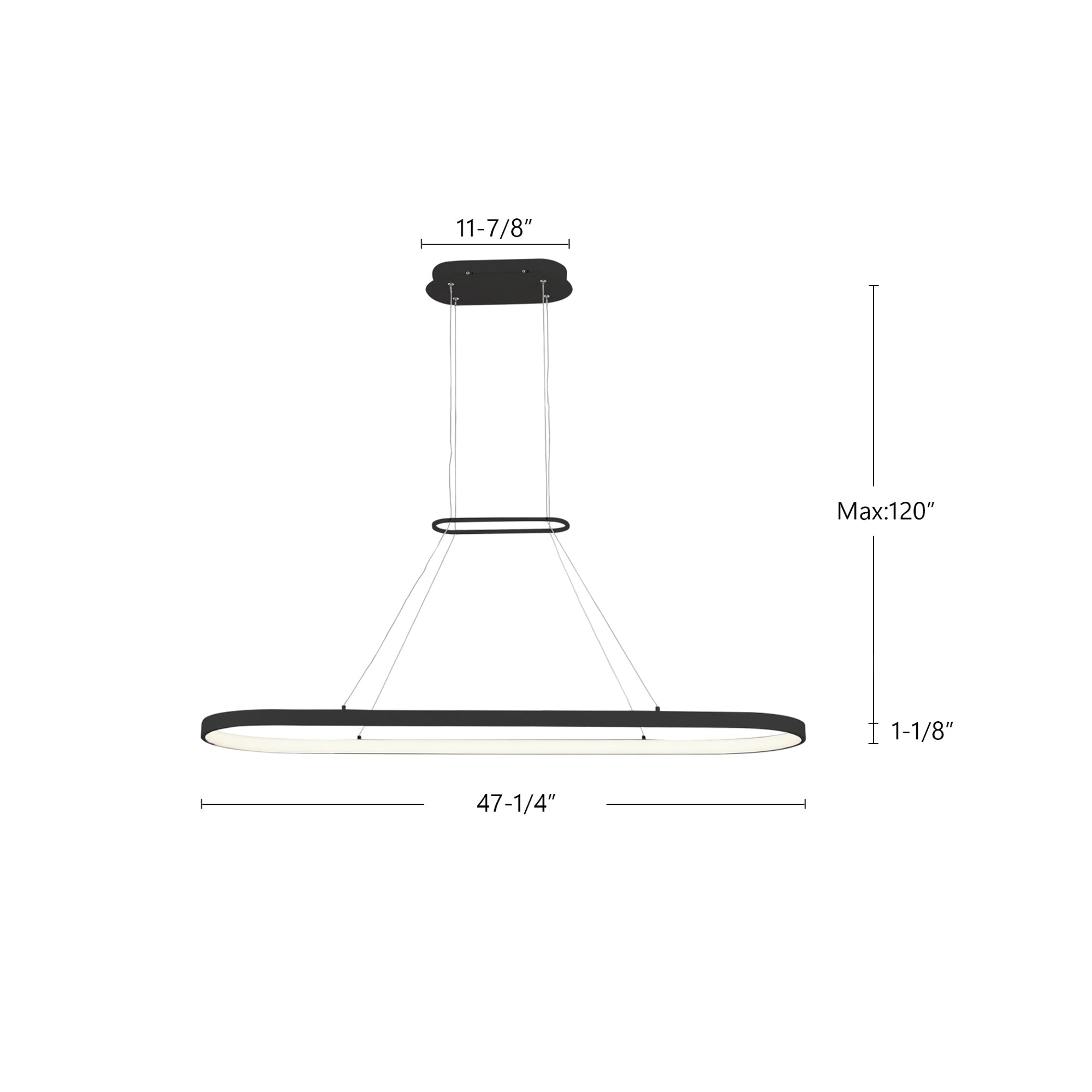 Eerie 47-in Black LED Pendant