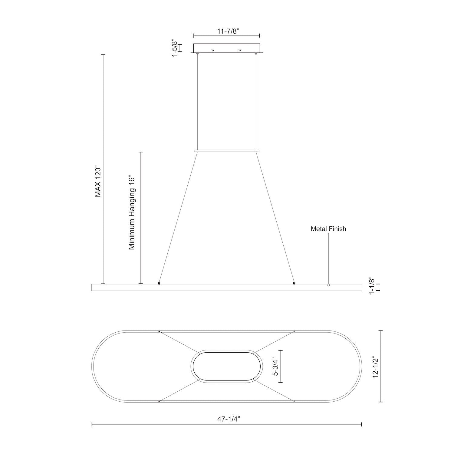 Eerie 47-in Antique Brass LED Pendant