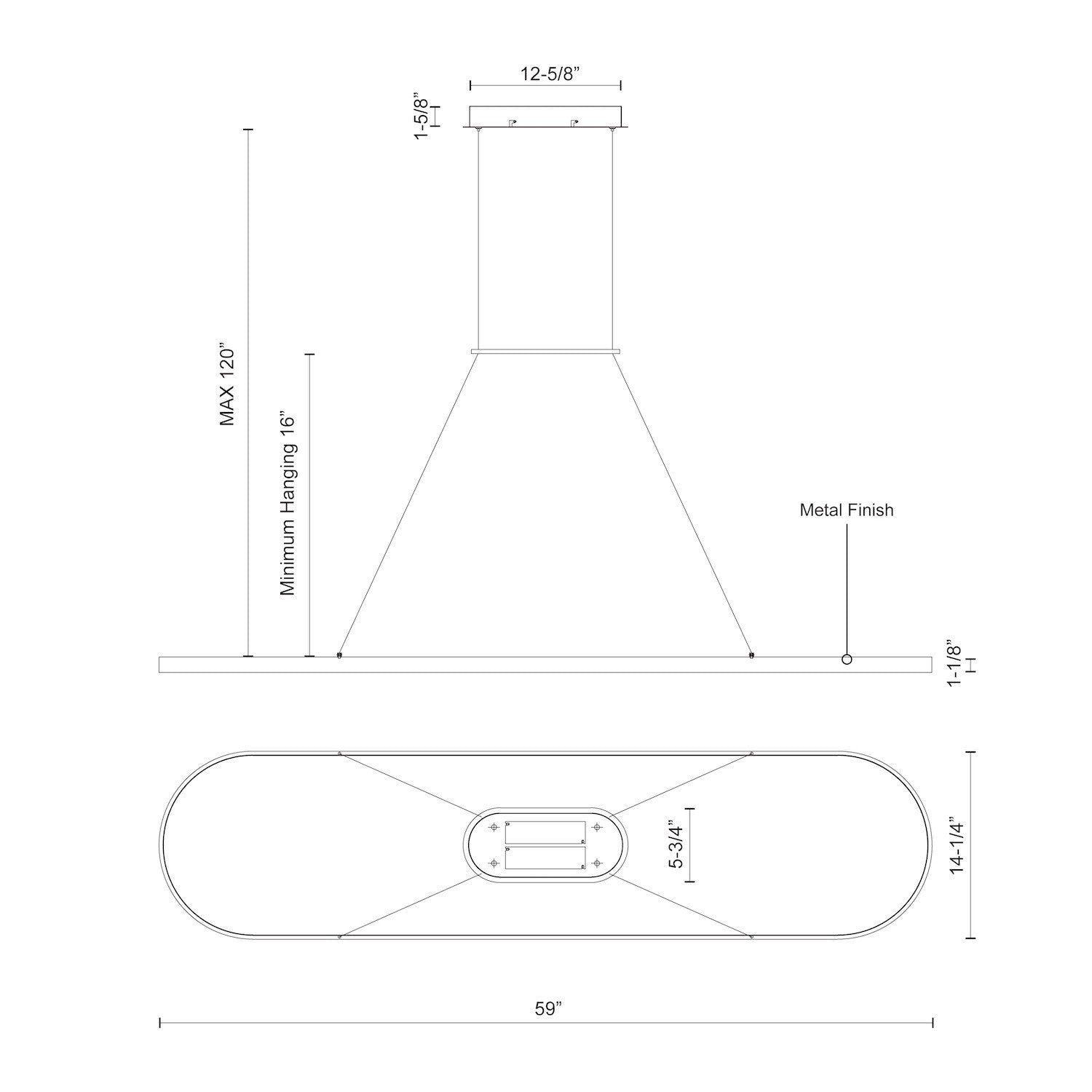 Eerie 59-in Antique Brass LED Pendant