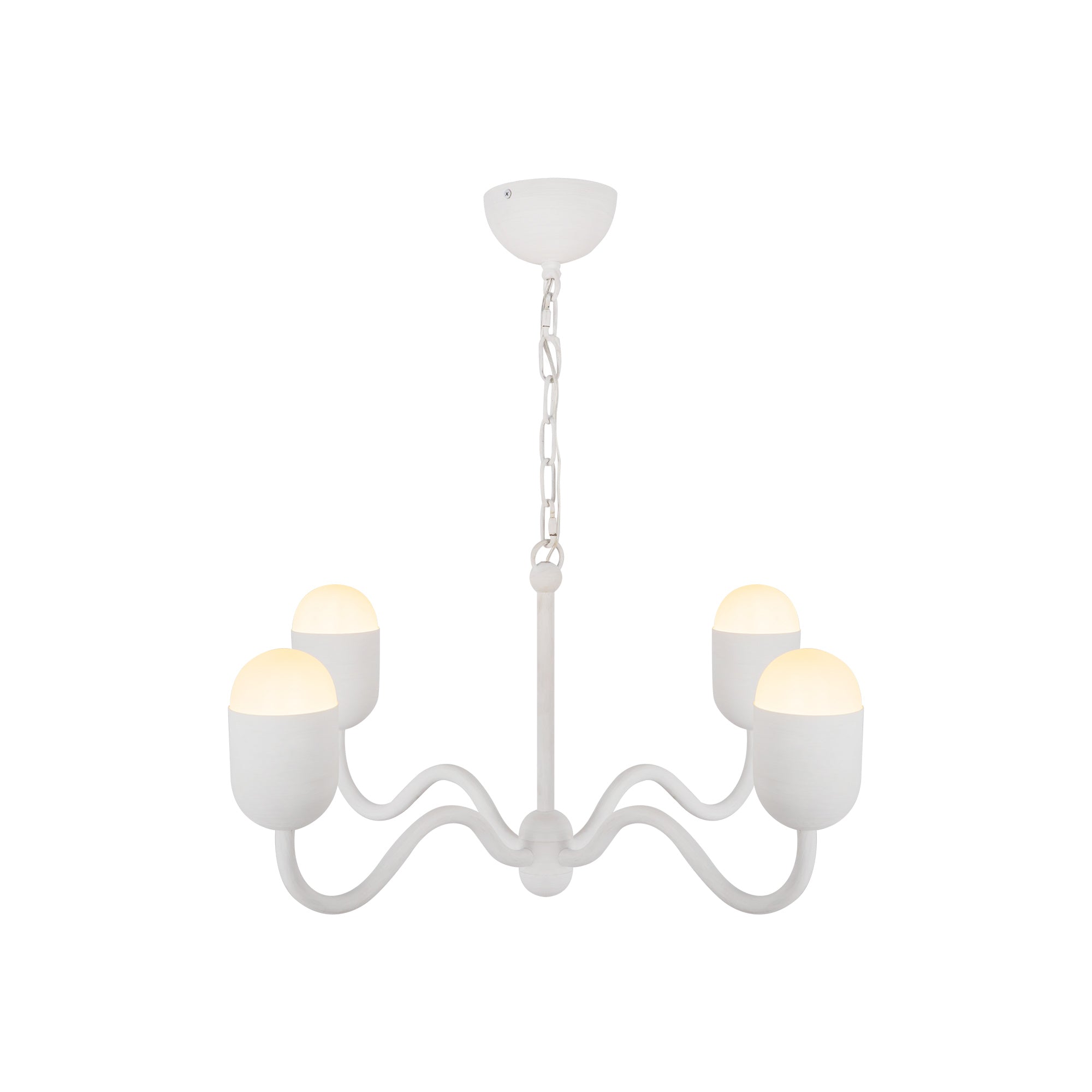 Effie 27-in Antique White/Opal Glass Socket Chandelier