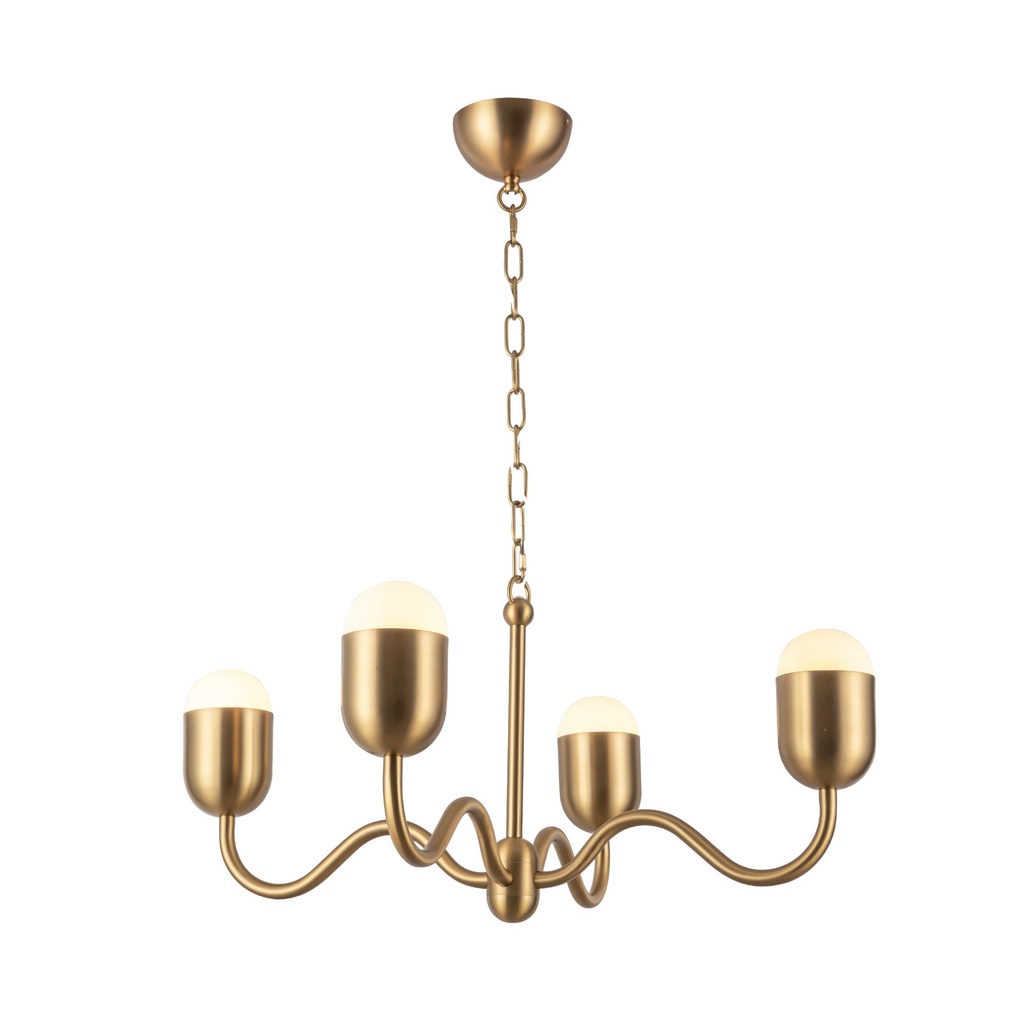 Effie 27-in Brushed Gold/Opal Glass Socket Chandelier