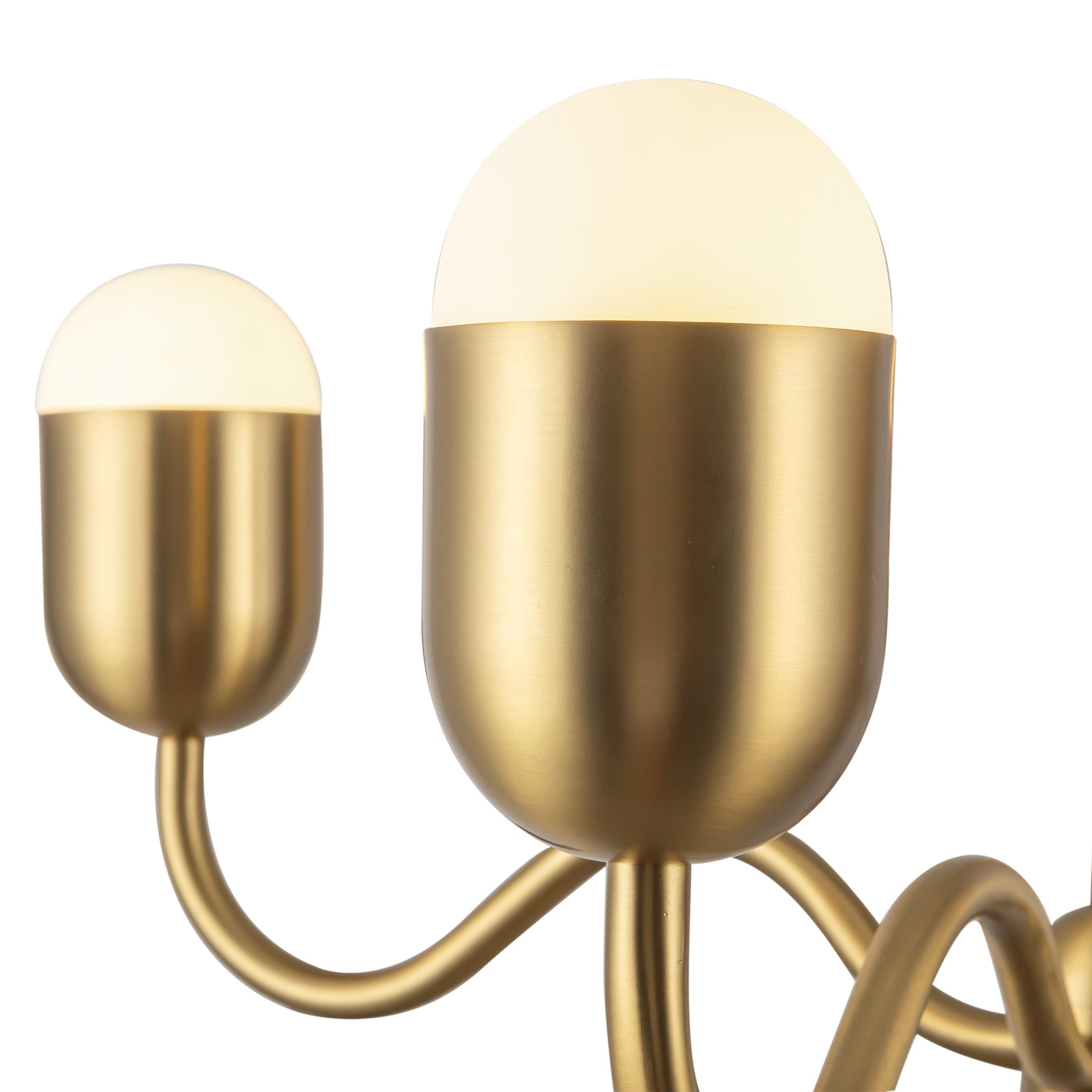 Effie 27-in Brushed Gold/Opal Glass Socket Chandelier