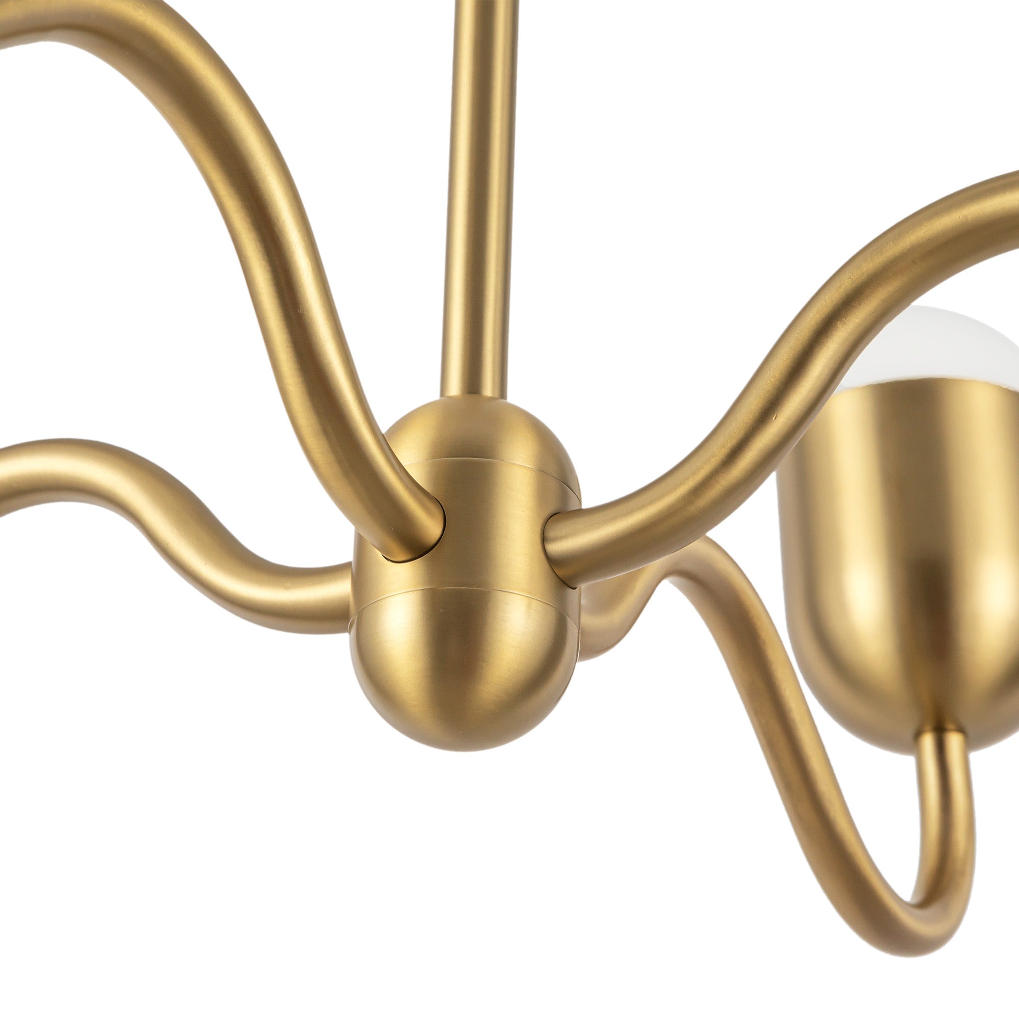 Effie 27-in Brushed Gold/Opal Glass Socket Chandelier