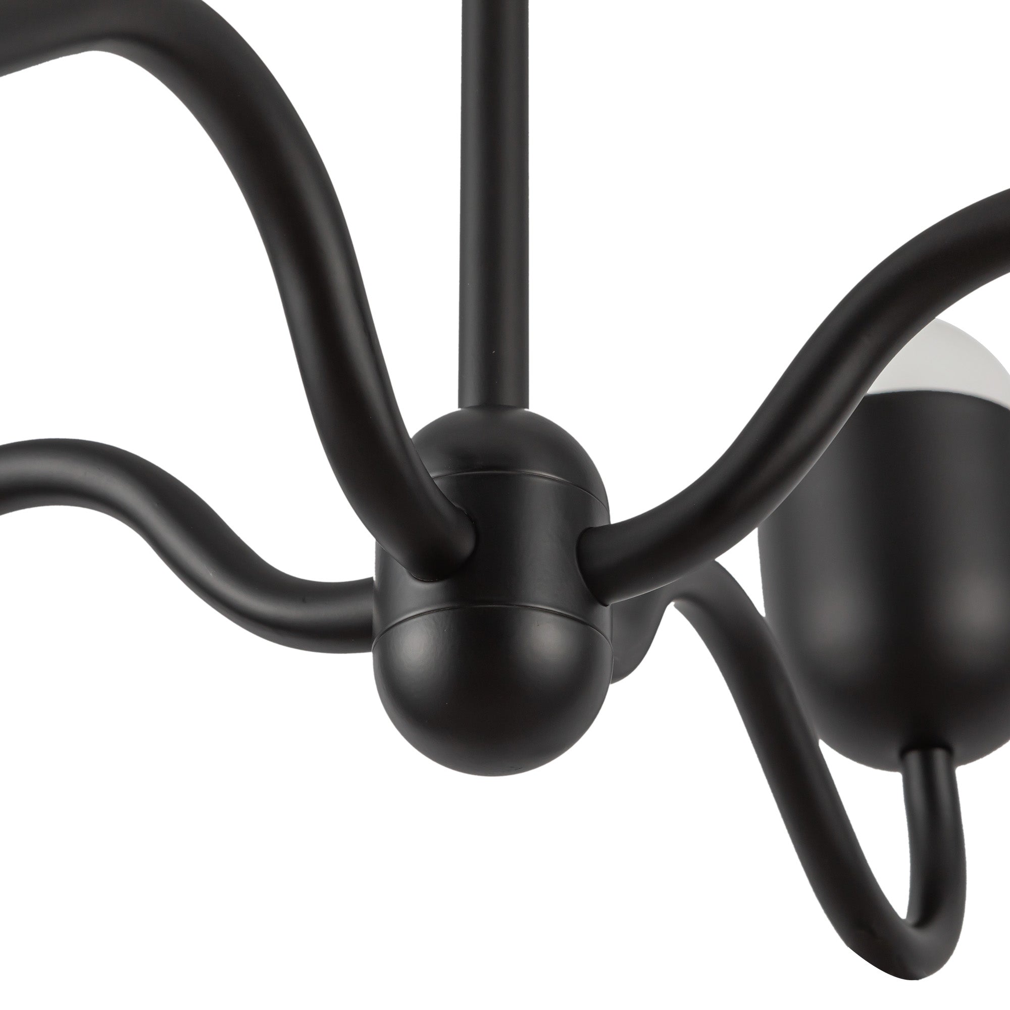 Effie 27-in Matte Black/Opal Glass Socket Chandelier