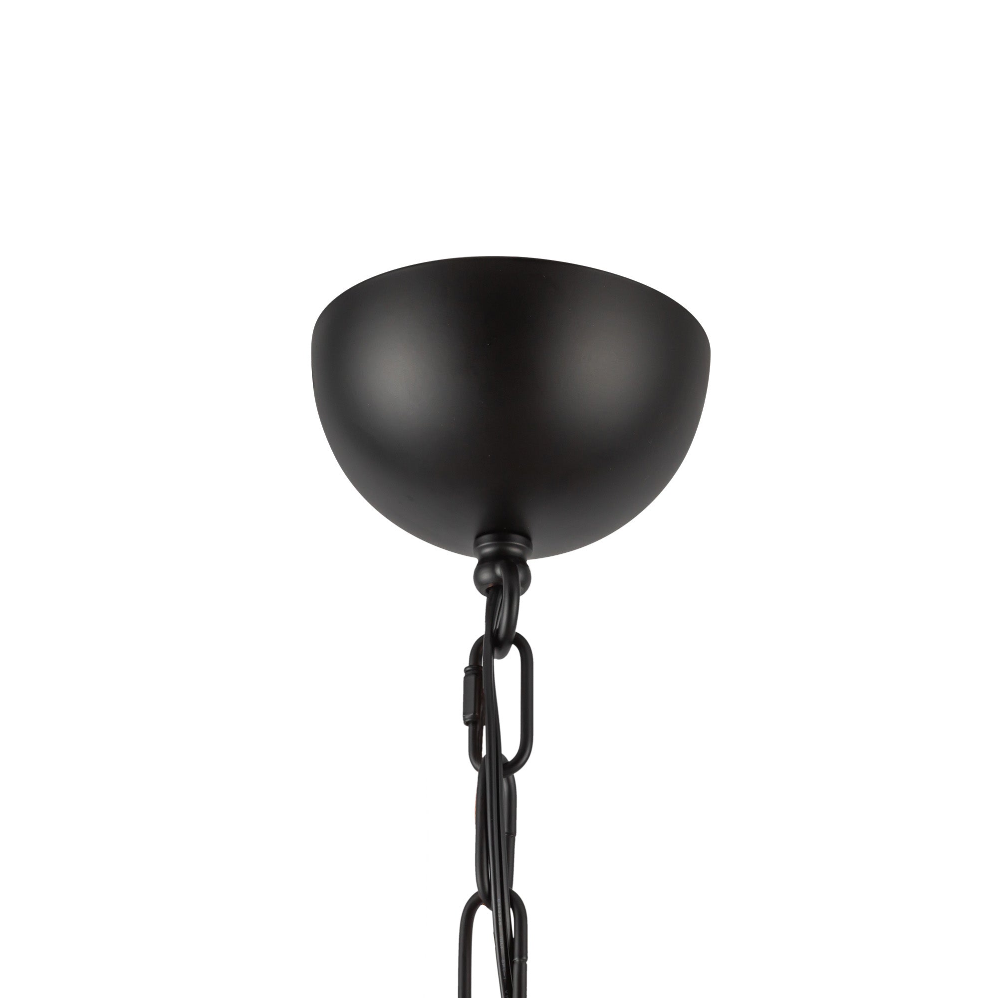 Effie 27-in Matte Black/Opal Glass Socket Chandelier
