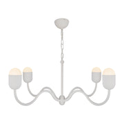Effie 39-in Antique White/Opal Glass Socket Chandelier