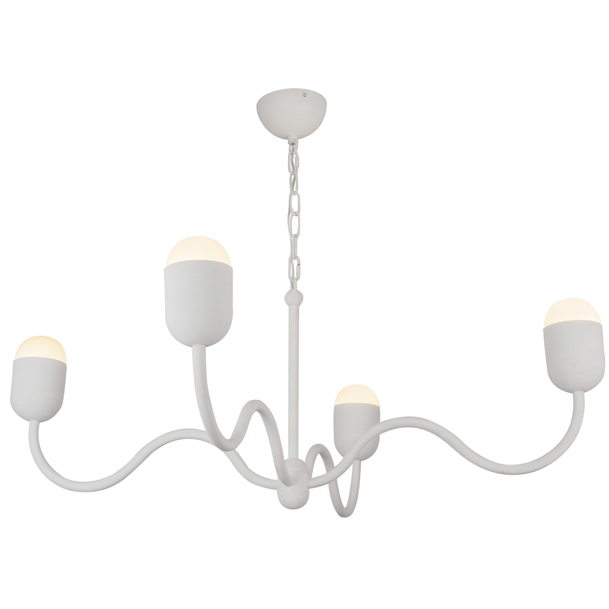 Effie 39-in Antique White/Opal Glass Socket Chandelier