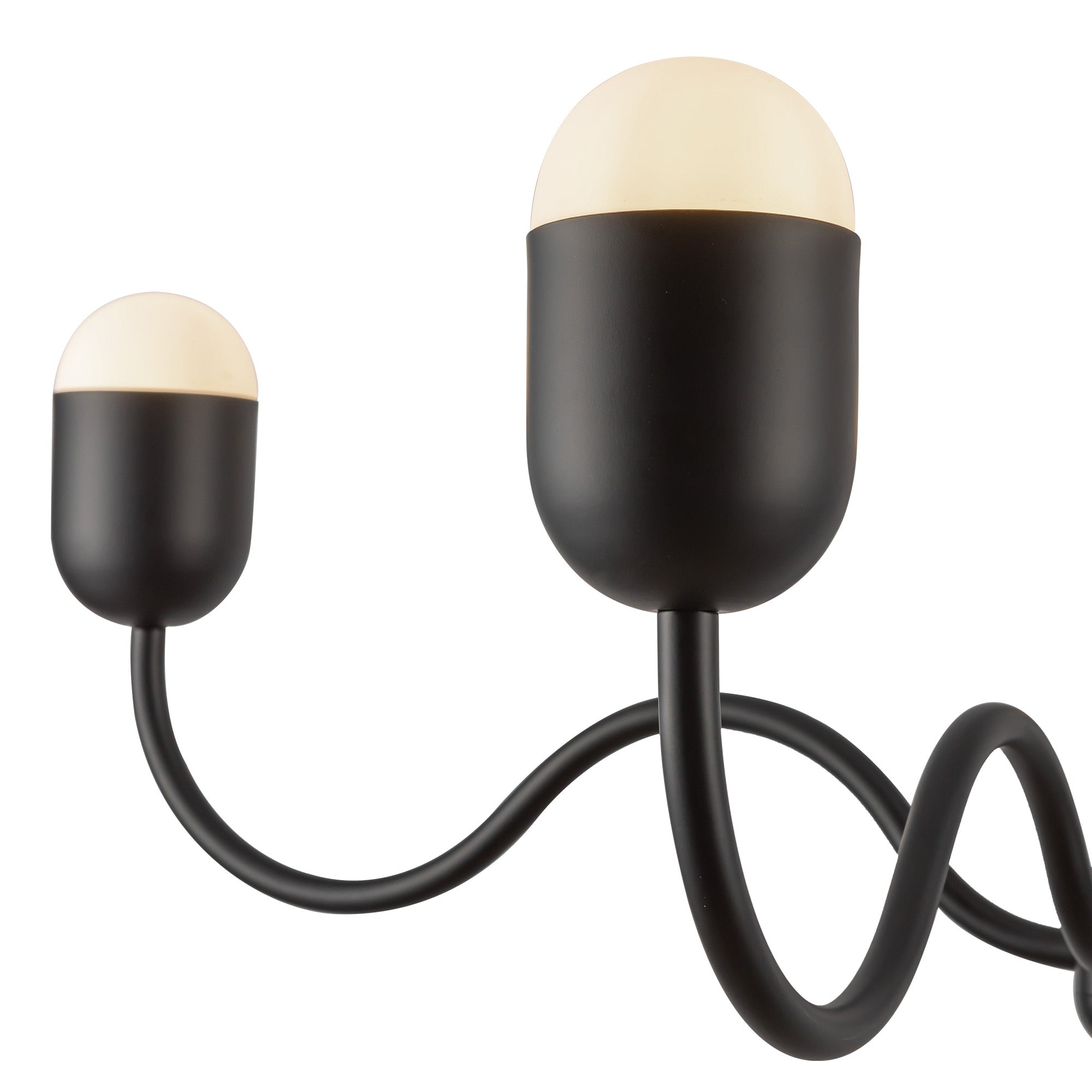 Effie 39-in Matte Black/Opal Glass Socket Chandelier