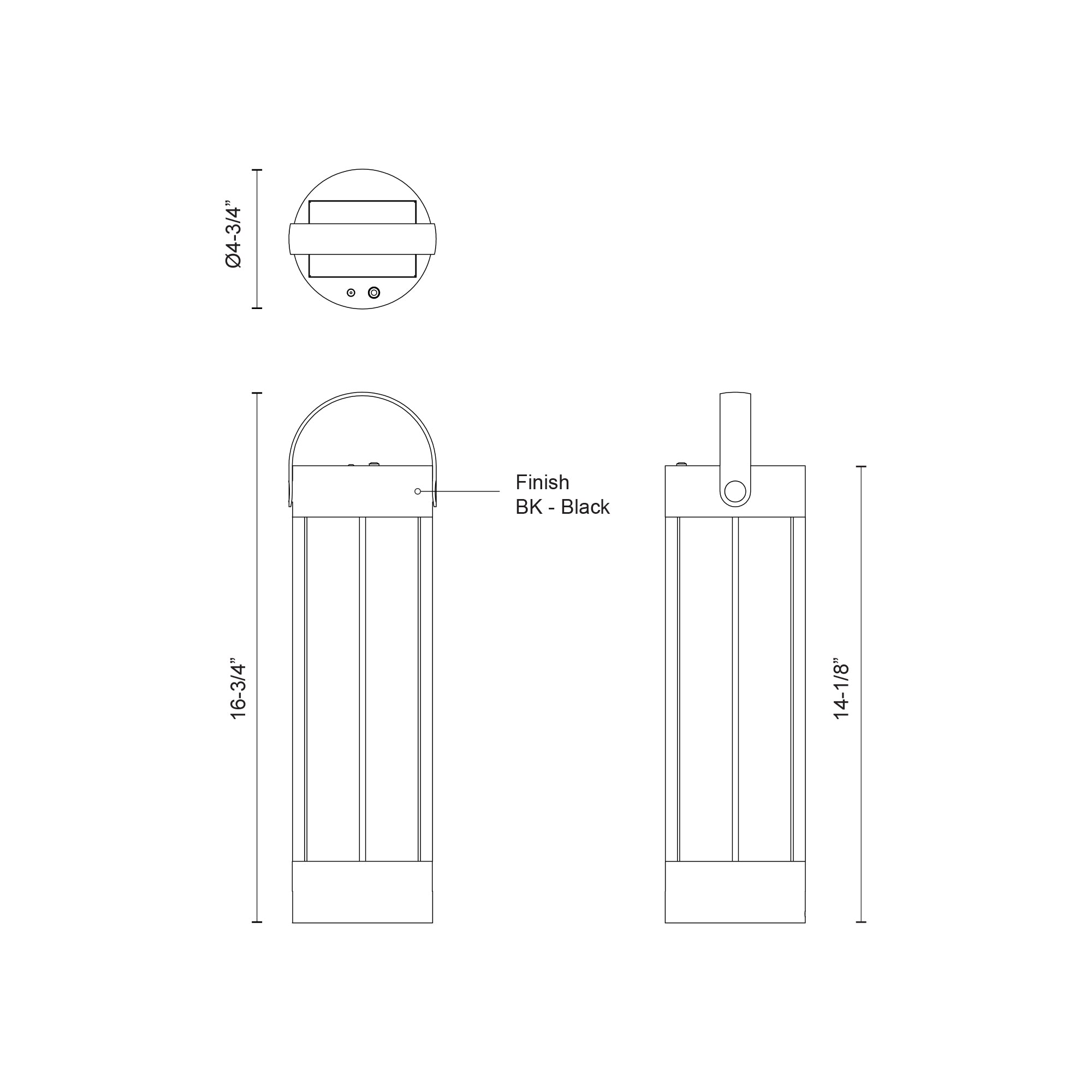 Suara Solar Rechargeable Portable Exterior LED Table Lamp - 14-in Black