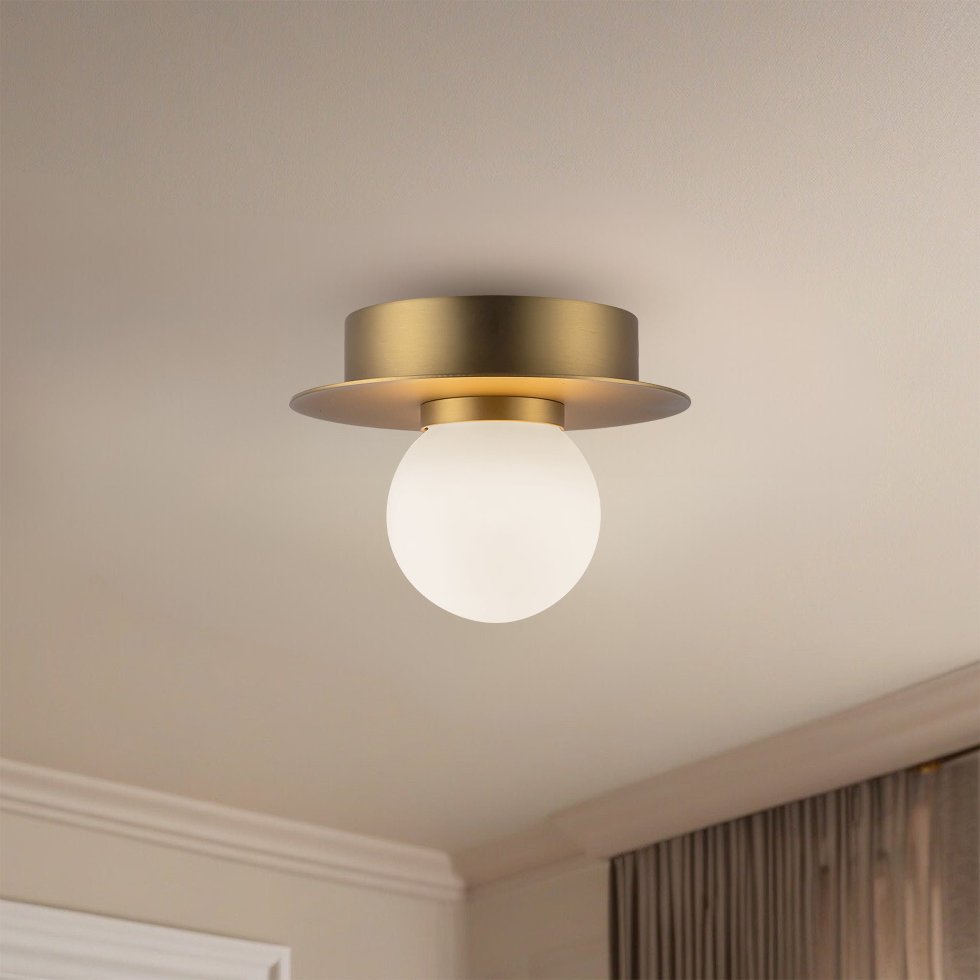 Elixir 6-in Brushed Gold LED Flush Mount