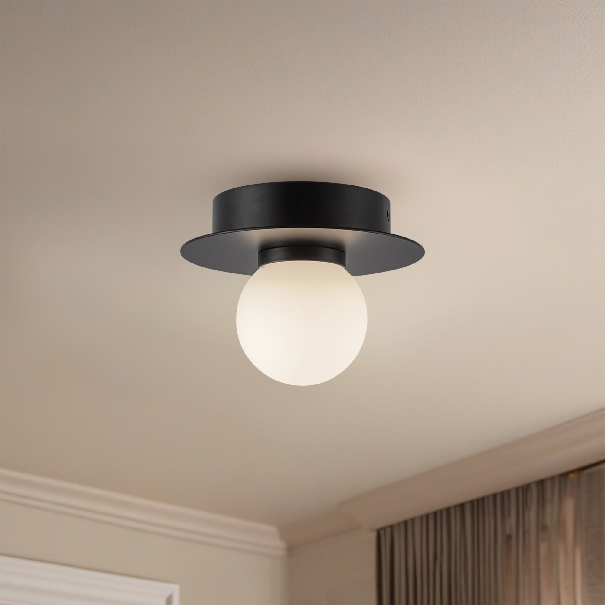 Elixir 6-in Black LED Flush Mount