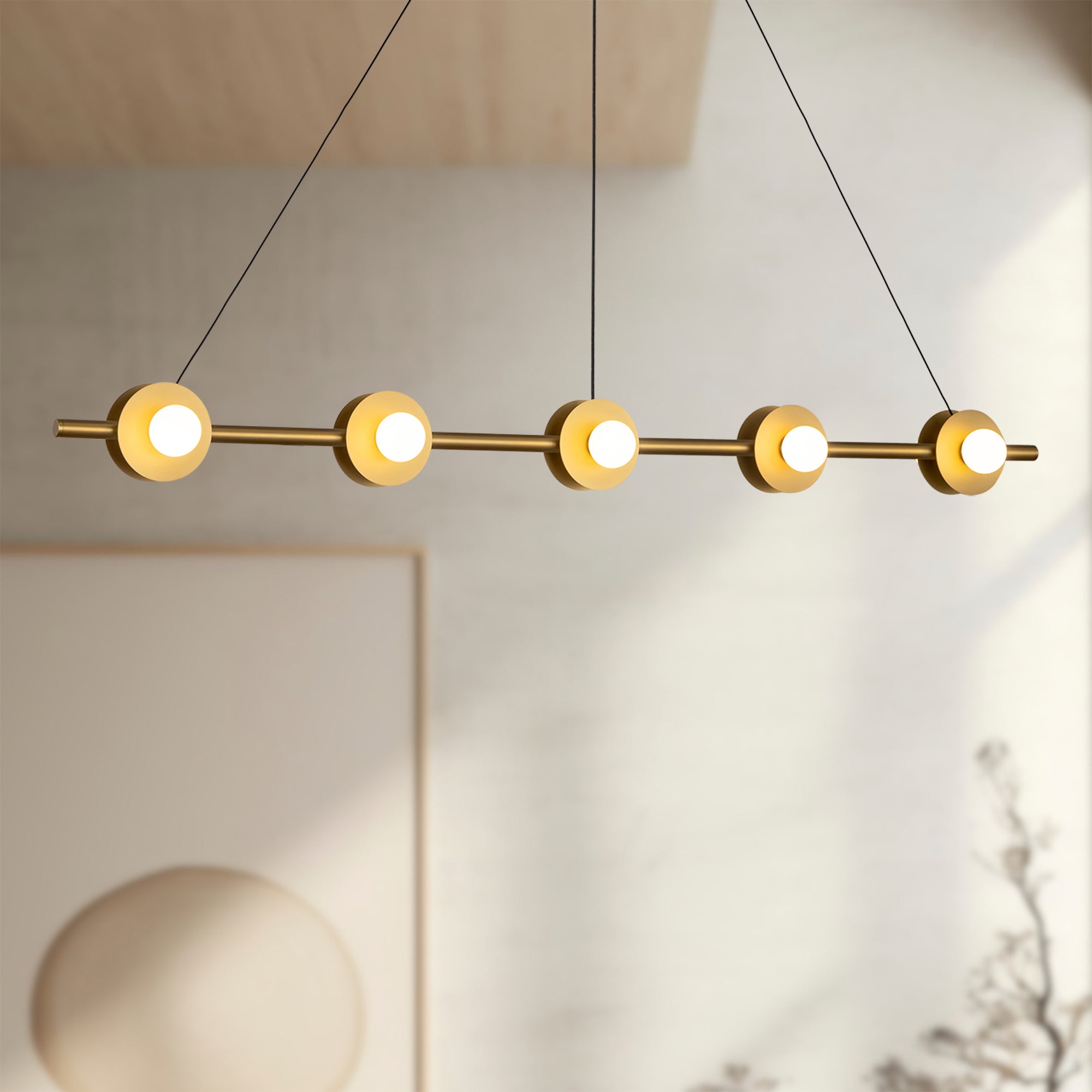 Elixir 48-in Brushed Gold LED Linear Pendant