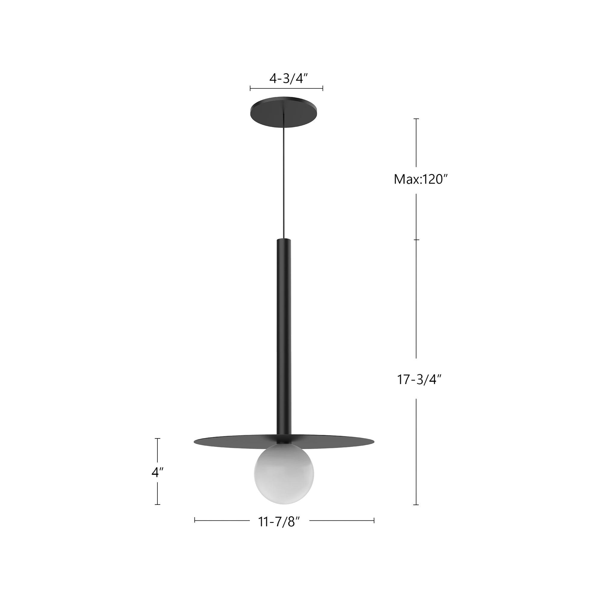 Elixir 19-in Black LED Pendant