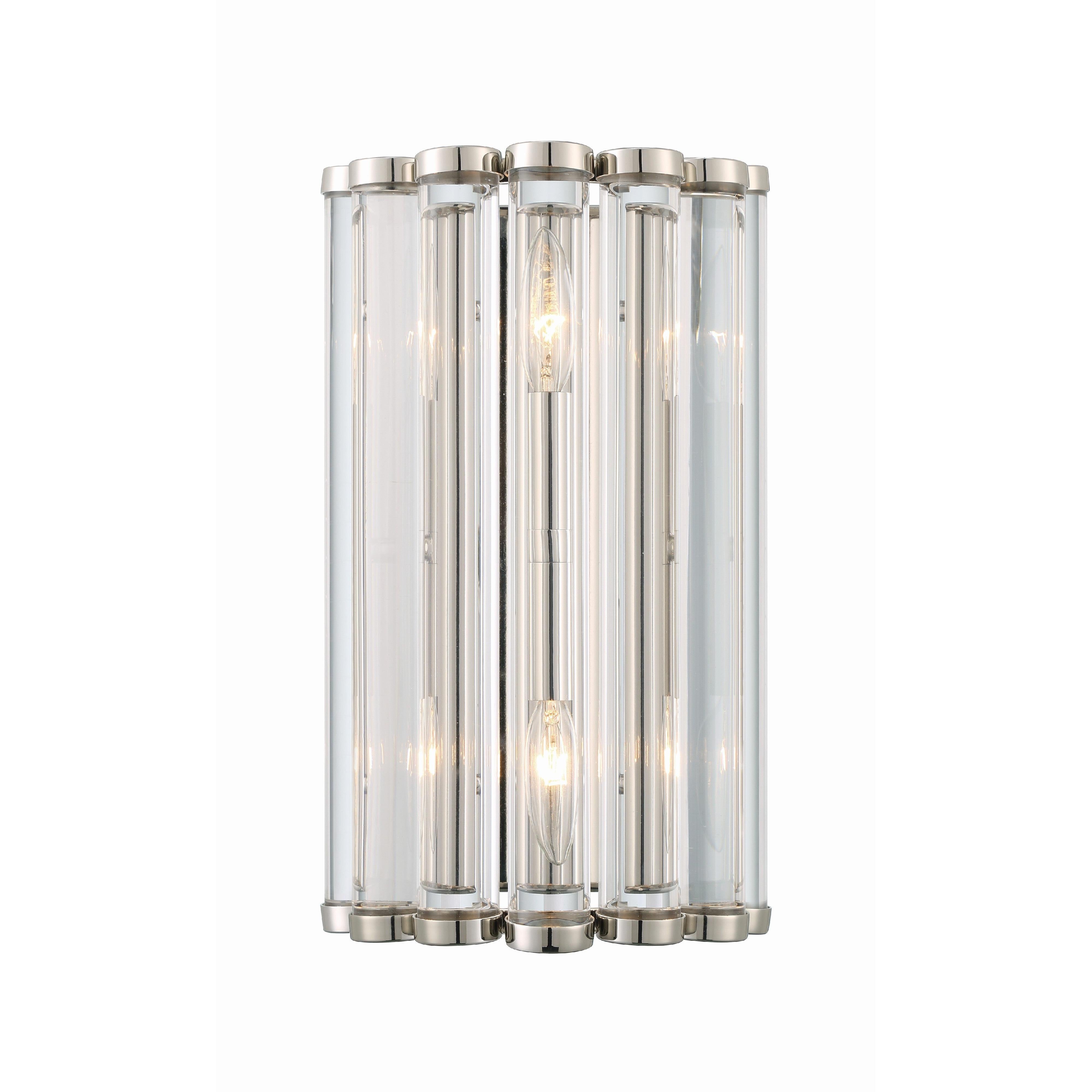 Crystorama Elliot ELL-B3002-PN – 8.25 Inch – 2 Light – Sconce – Polished Nickel – Dry Rated