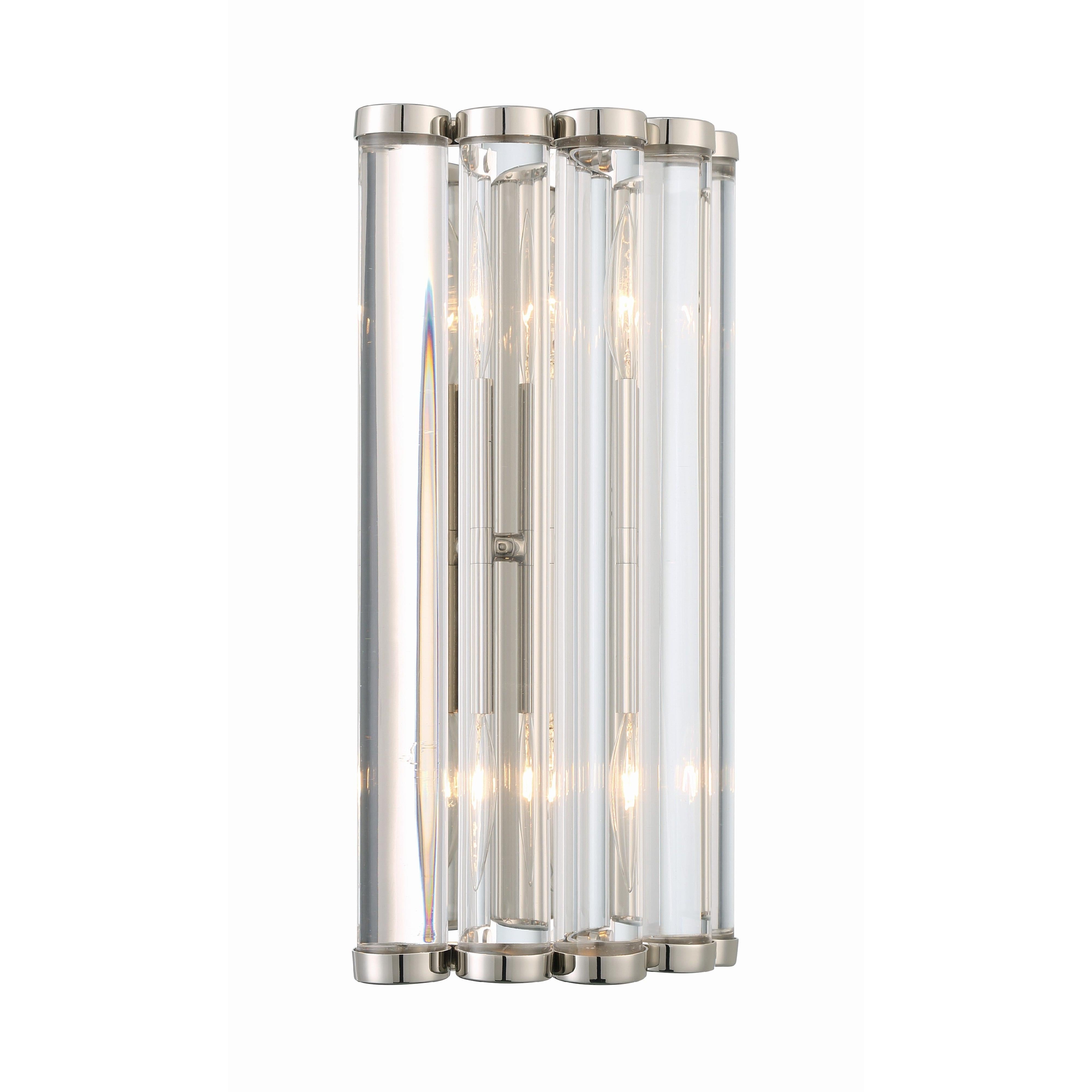 Crystorama Elliot ELL-B3002-PN – 8.25 Inch – 2 Light – Sconce – Polished Nickel – Dry Rated