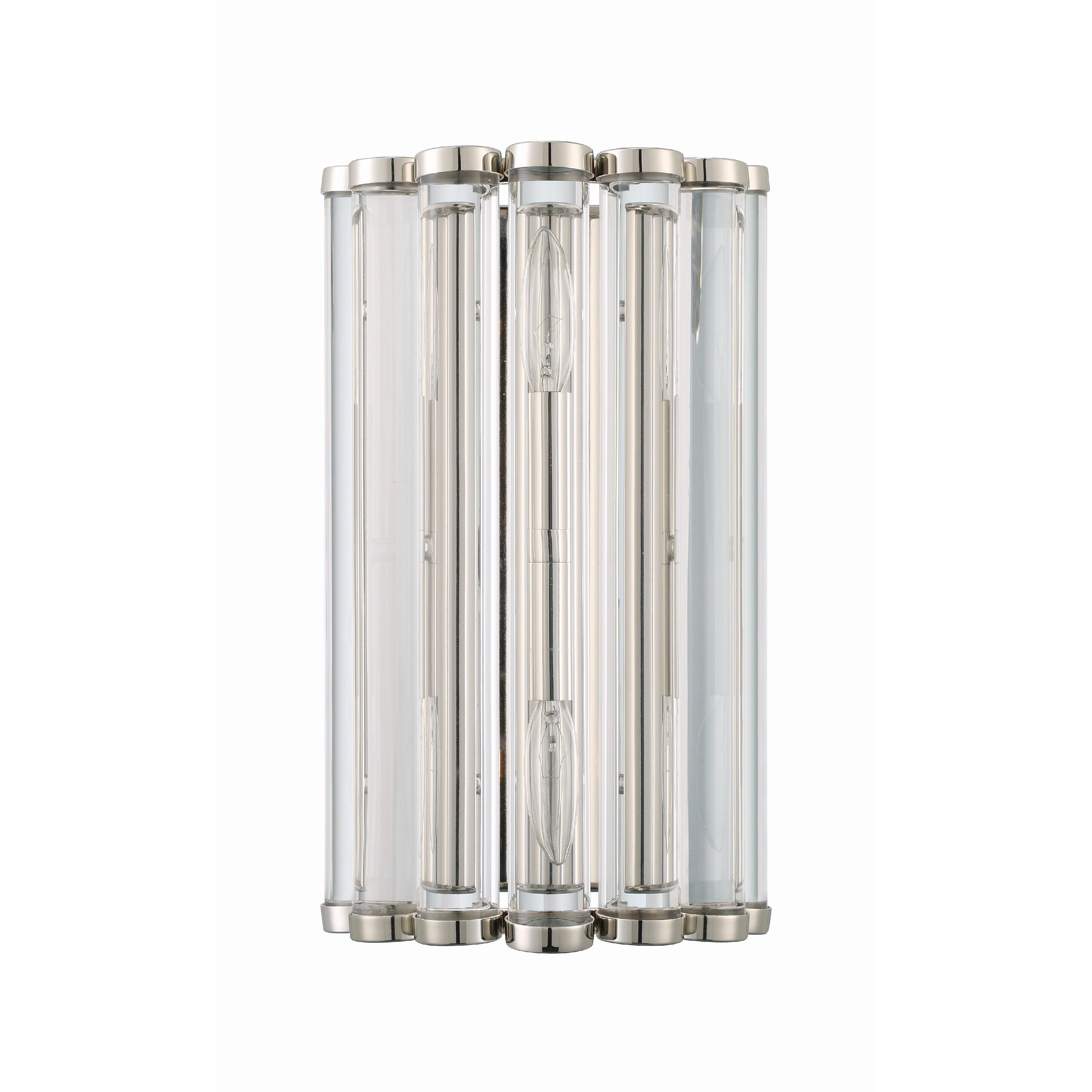 Crystorama Elliot ELL-B3002-PN – 8.25 Inch – 2 Light – Sconce – Polished Nickel – Dry Rated