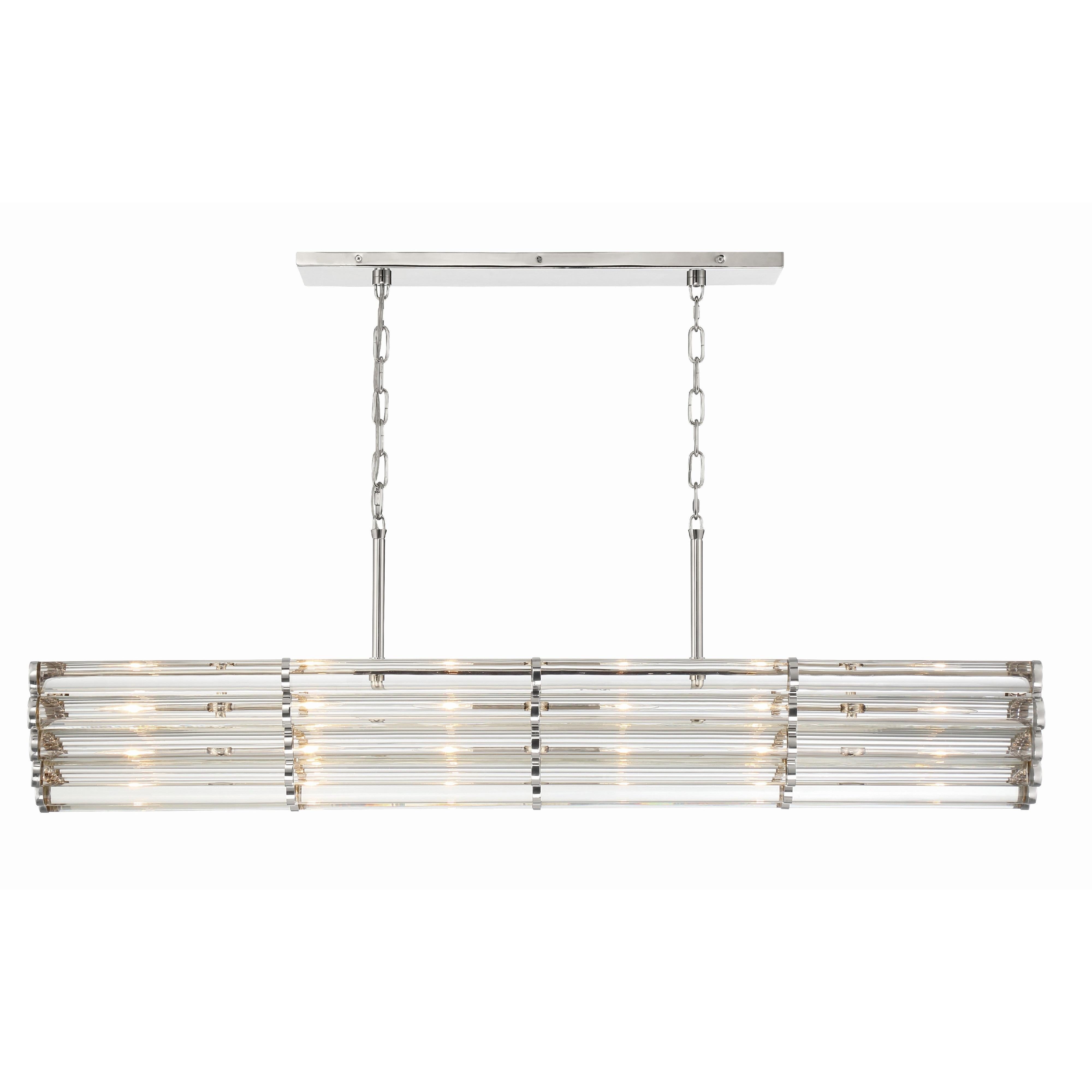 Crystorama Elliot ELL-B3007-PN – 48 Inch – 6 Light – Chandelier – Polished Nickel – Dry Rated
