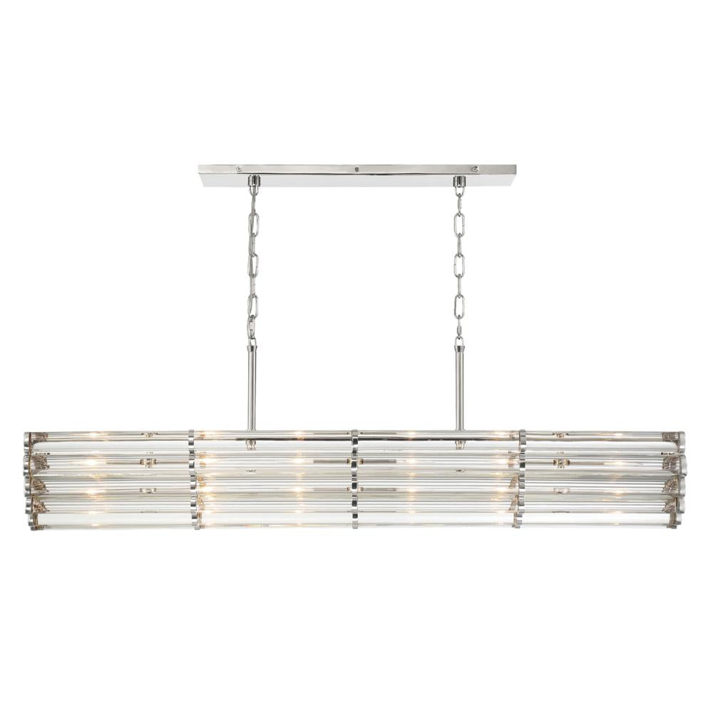 Libby Langdon Elliot 6 Light Polished Nickel Linear Chandelier