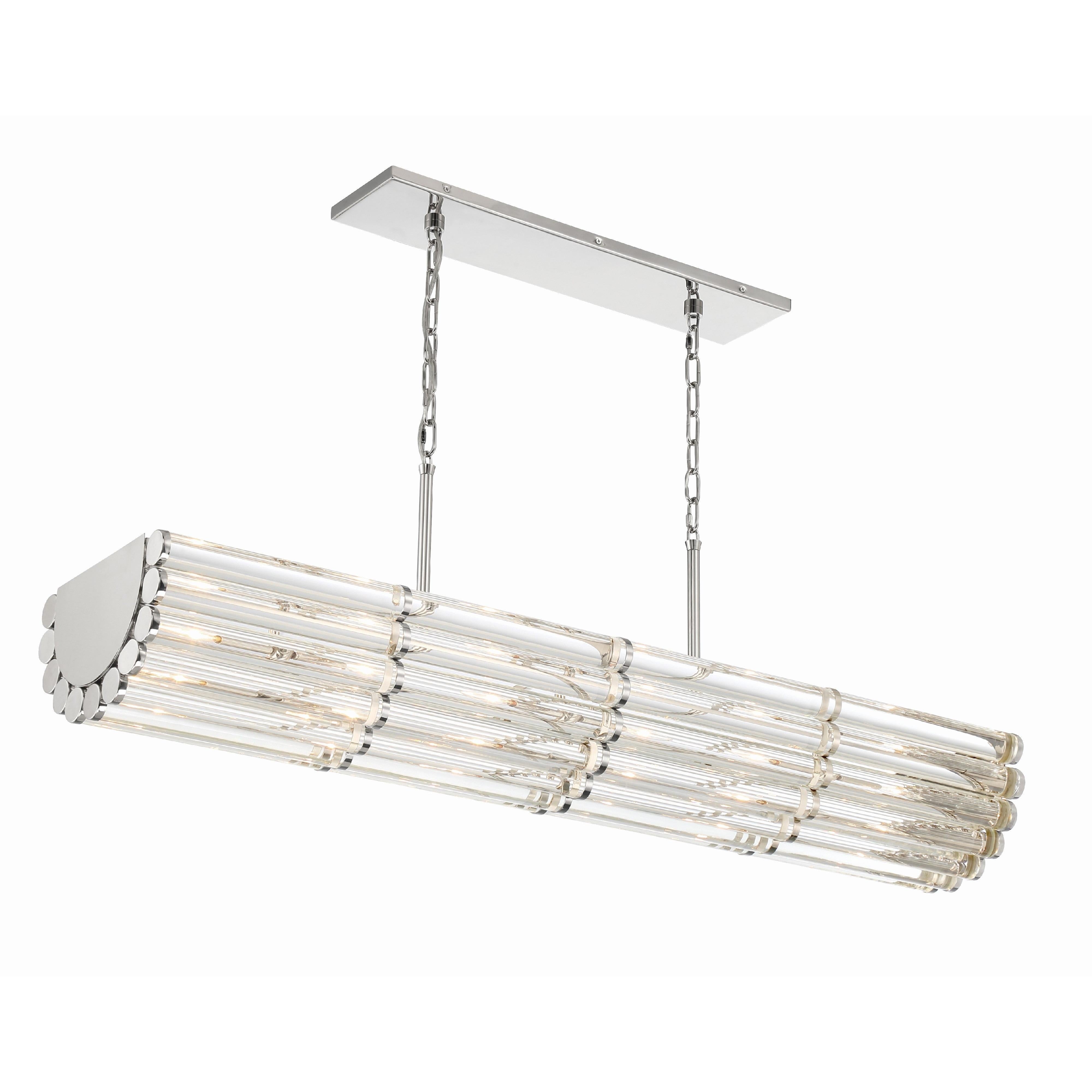 Crystorama Elliot ELL-B3007-PN – 48 Inch – 6 Light – Chandelier – Polished Nickel – Dry Rated