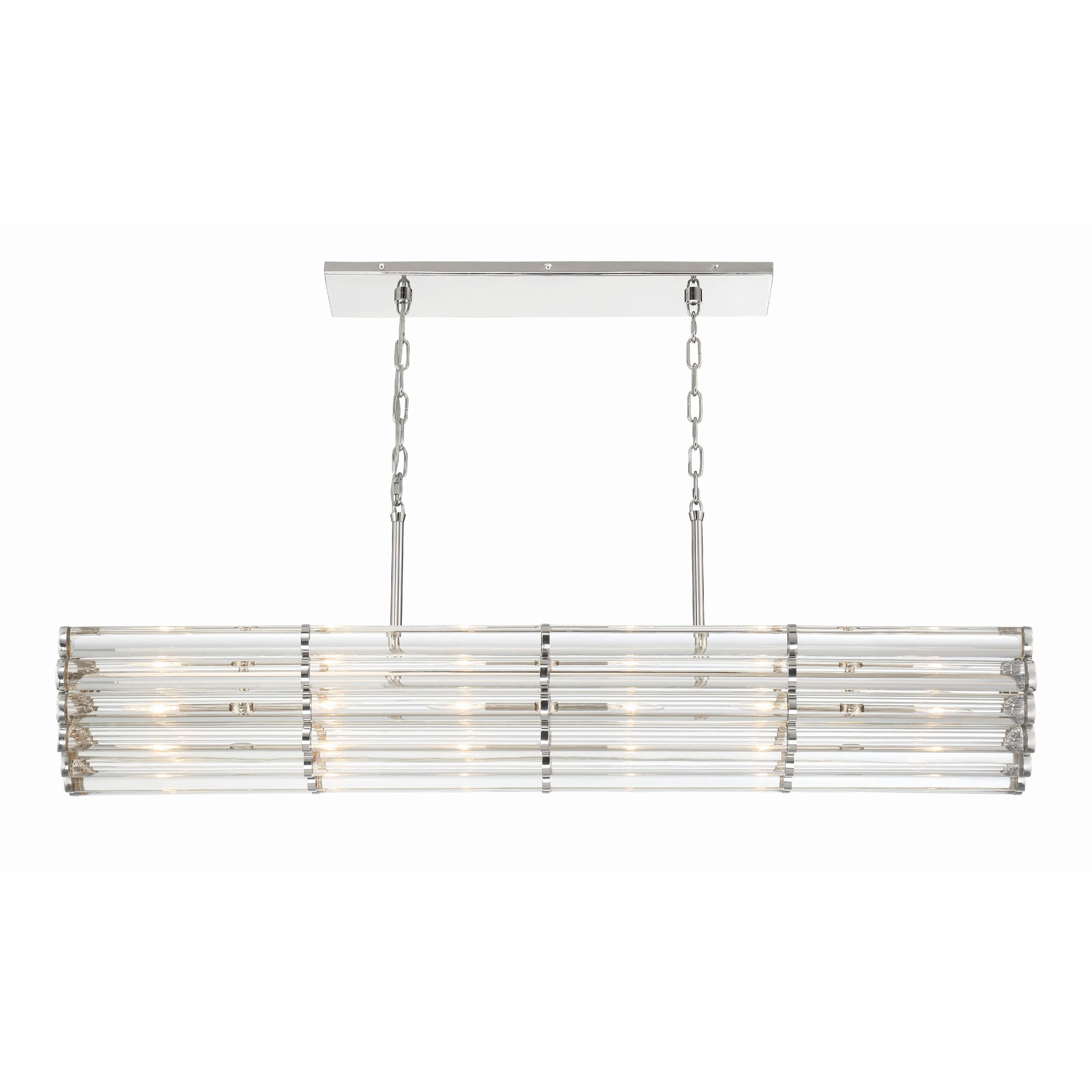 Crystorama Elliot ELL-B3007-PN – 48 Inch – 6 Light – Chandelier – Polished Nickel – Dry Rated