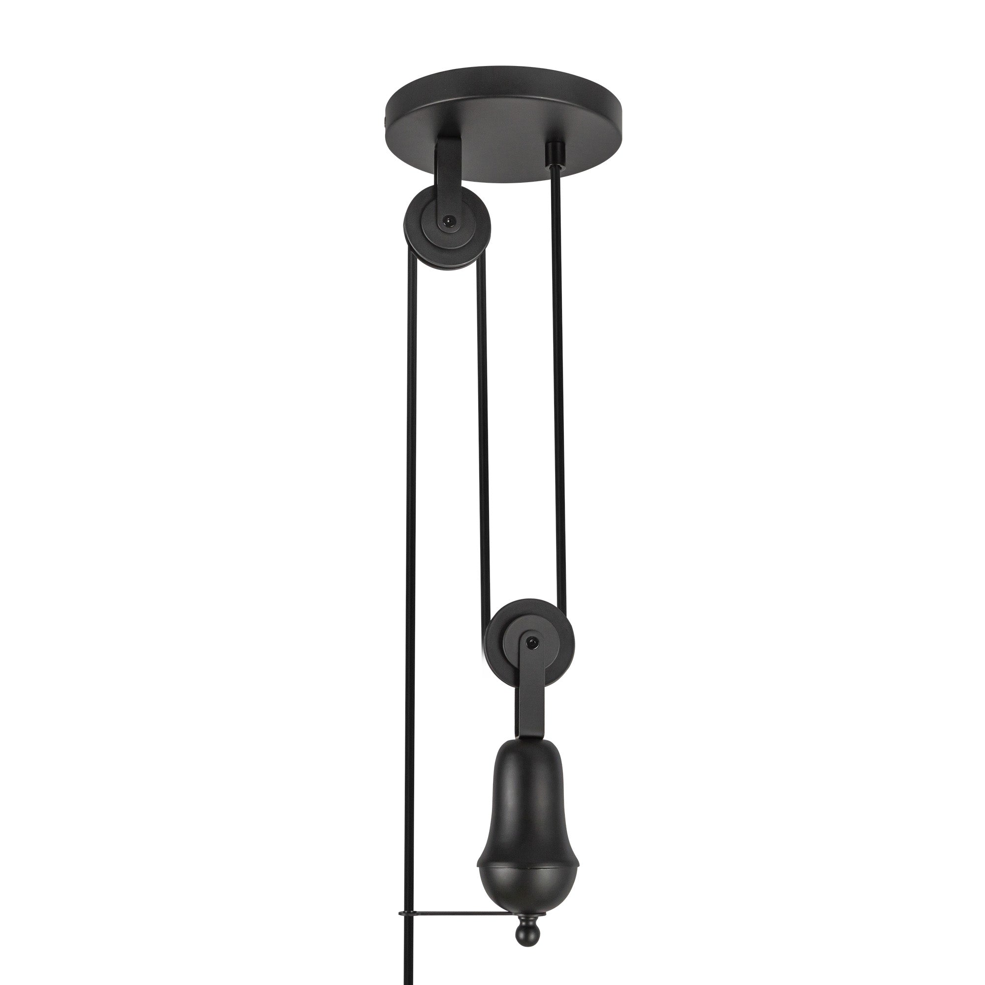 Ellen 20-in Matte Black/White Linen Socket Pendant