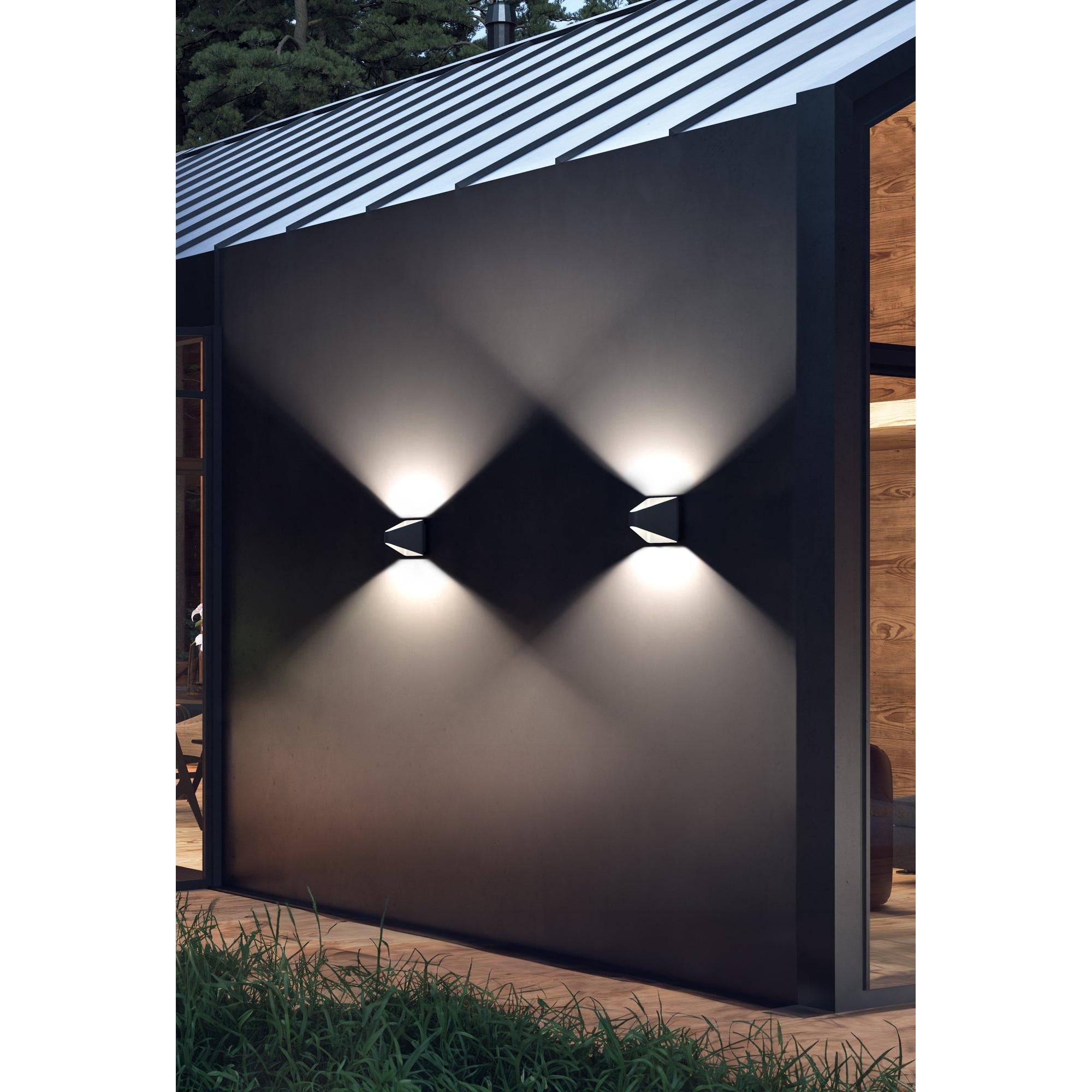 Ellis 6-in Black LED Exterior Wall Sconce