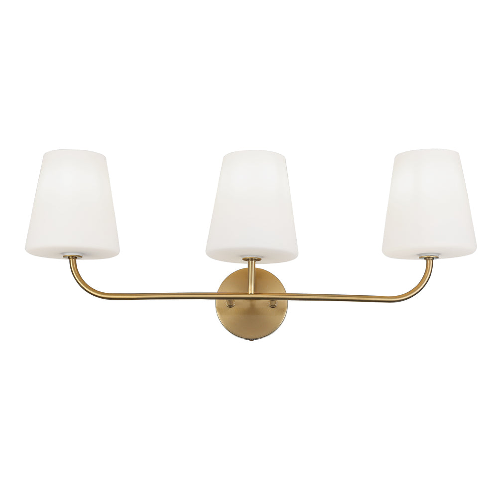 Dainolite ELN-213W-AGB-WH Bathroom Fixture Contemporary - Aged Brass