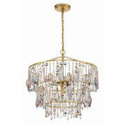 Crystorama Elsa ELS-7103-GA – 20 Inch – 3 Light – Chandelier – Antique Gold – Damp Rated