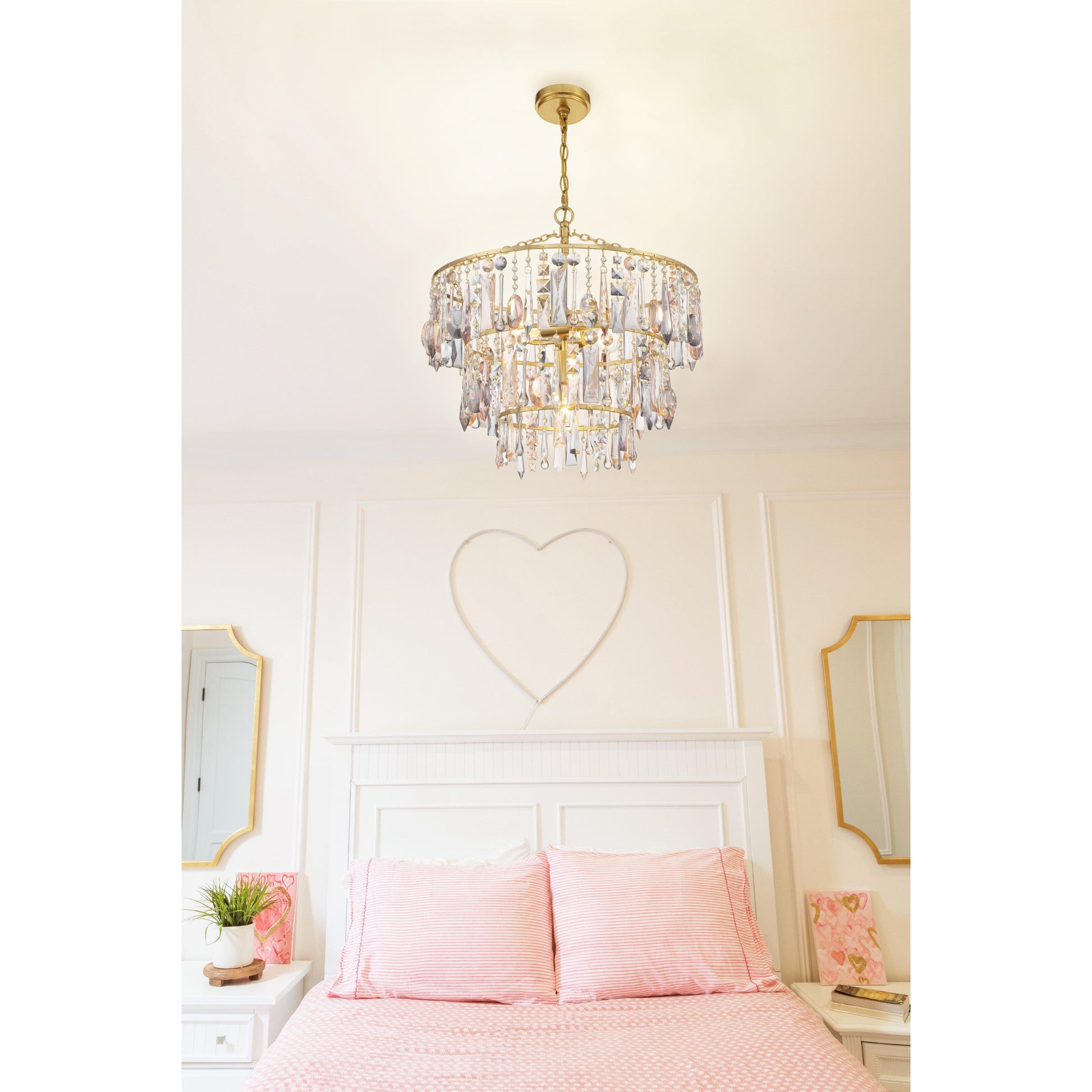 Crystorama Elsa ELS-7103-GA – 20 Inch – 3 Light – Chandelier – Antique Gold – Damp Rated