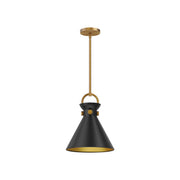 ALORA MOOD Lighting PD412011AGMB Pendant, 1 Light, Aged Gold/Matte Black