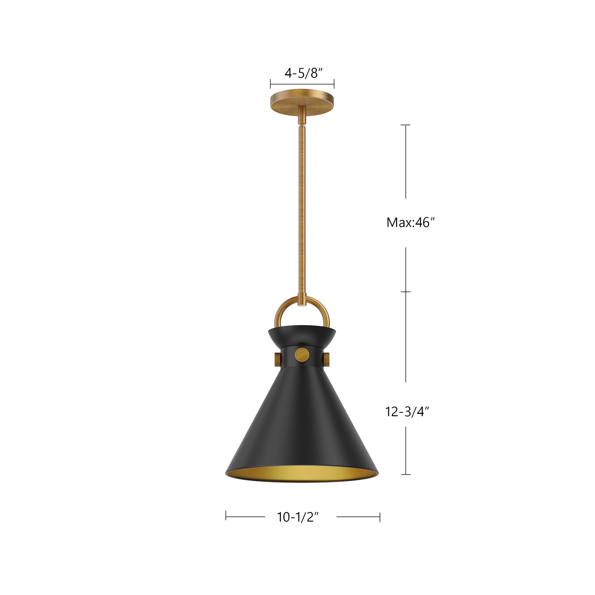 Emerson 11-in Aged Gold 1 Light Pendant