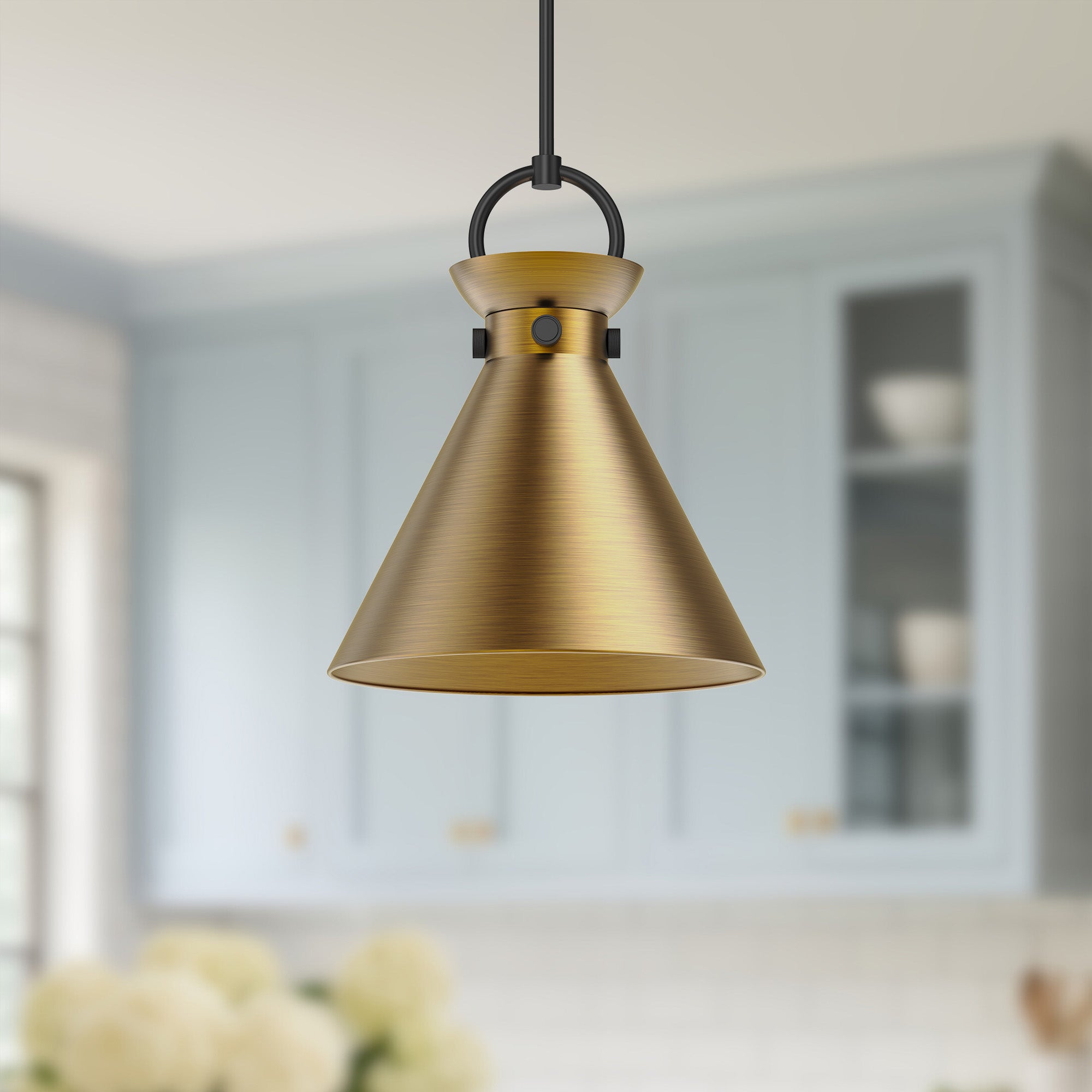 Emerson 14-in Matte Black/Aged Gold 1 Light Pendant