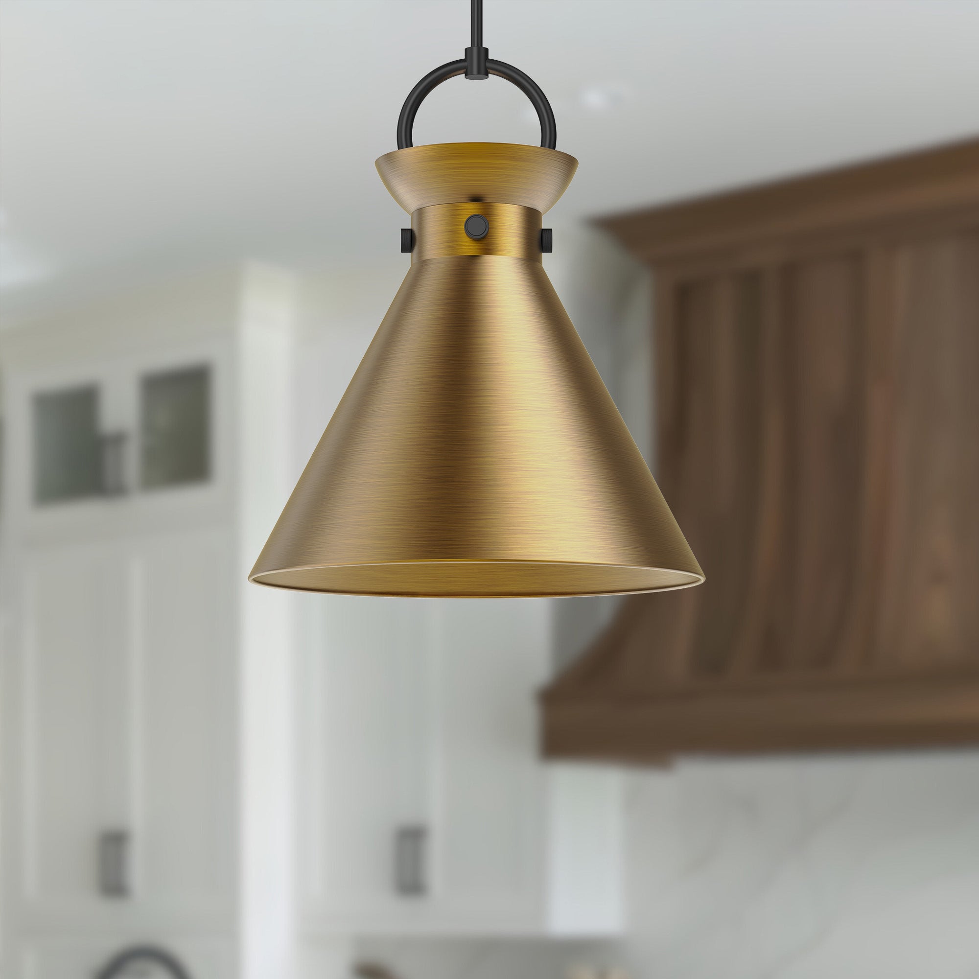 Emerson 18-in Matte Black/Aged Gold 1 Light Pendant