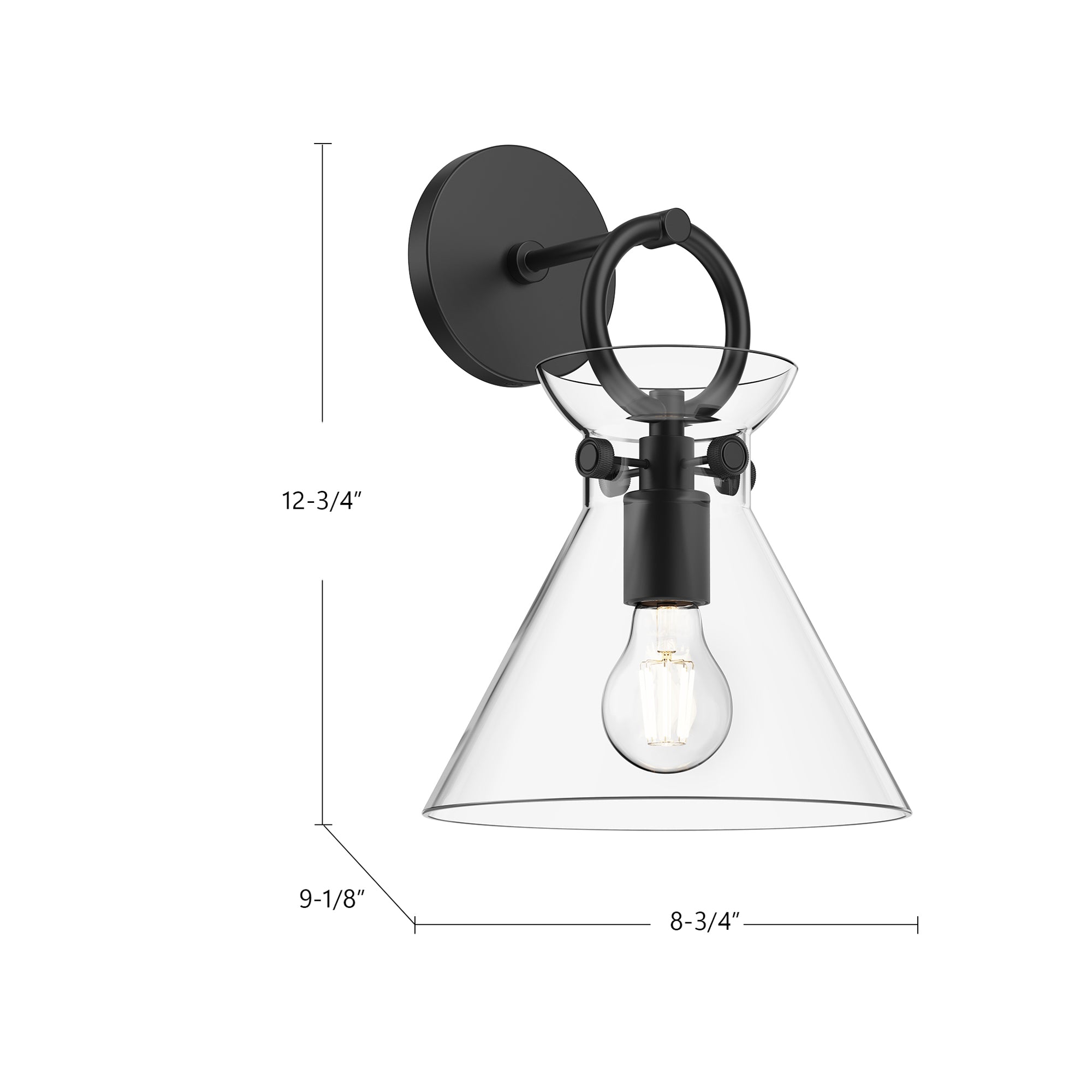 Emerson 9-in Aged Gold/Clear 1 Light Wall/Vanity