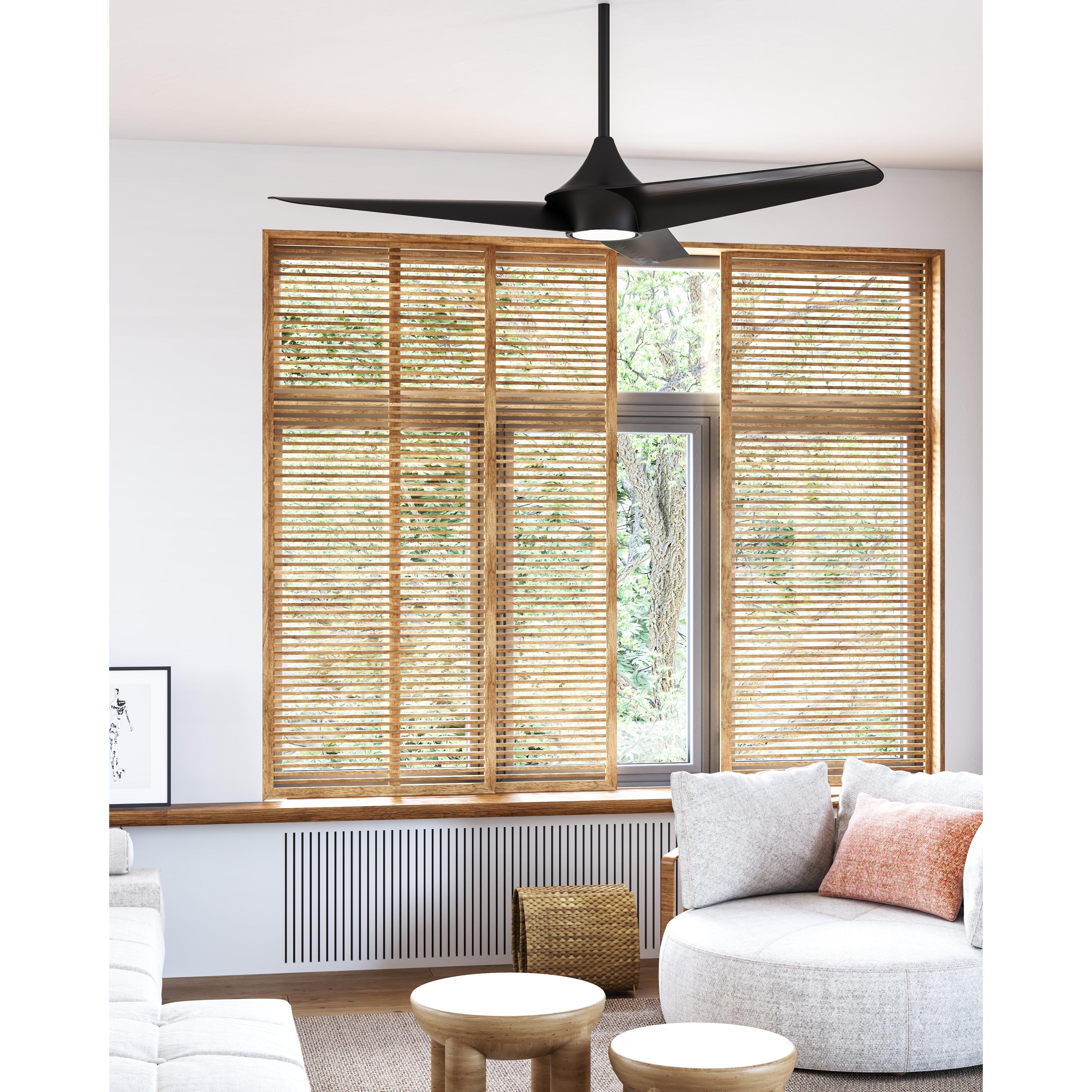 Emiko 56-in Matte Black LED Fans