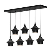 Emiko 36-in Matte Black 7 Lights Linear Pendant