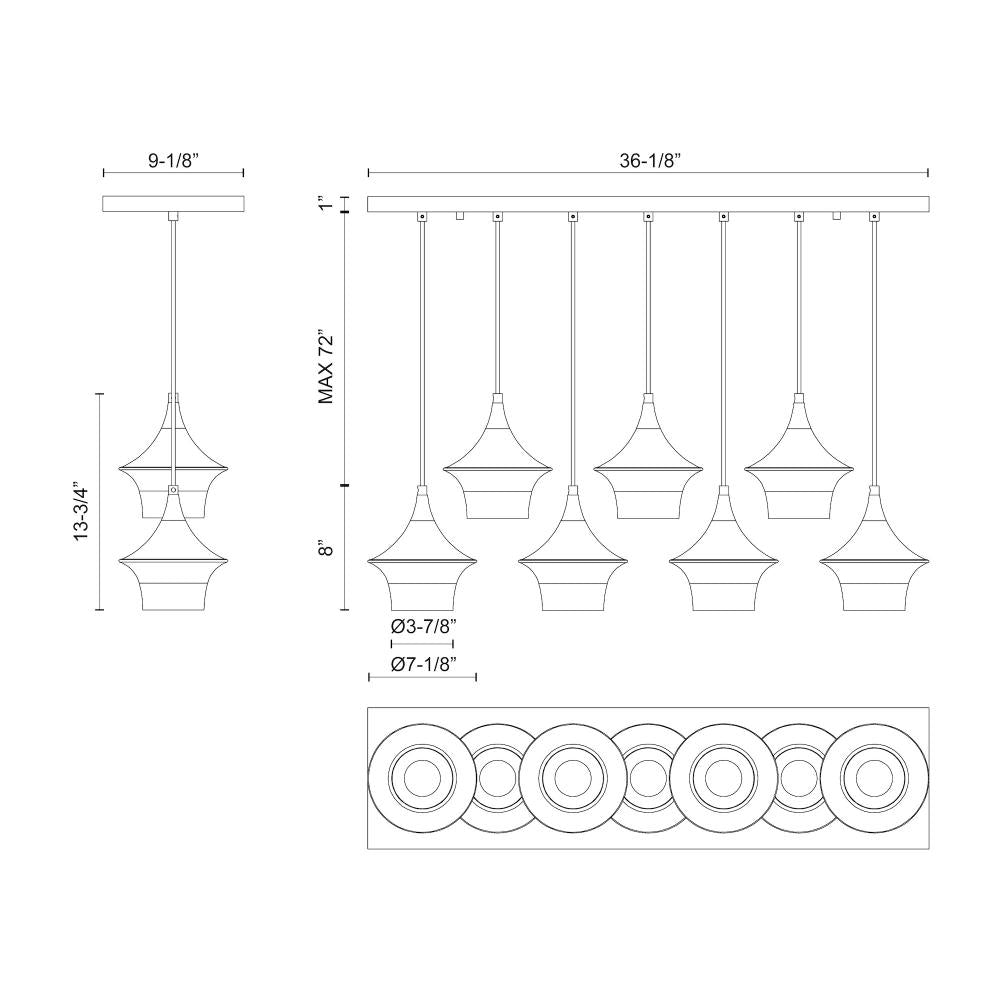 Alora Lighting EMIKO LP523036MB Pendant - Matte Black