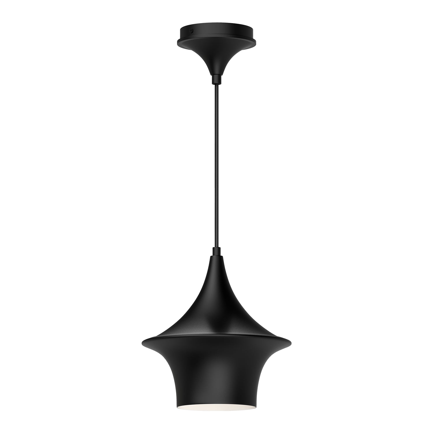 Emiko 9-in Matte Black 1 Light Pendant
